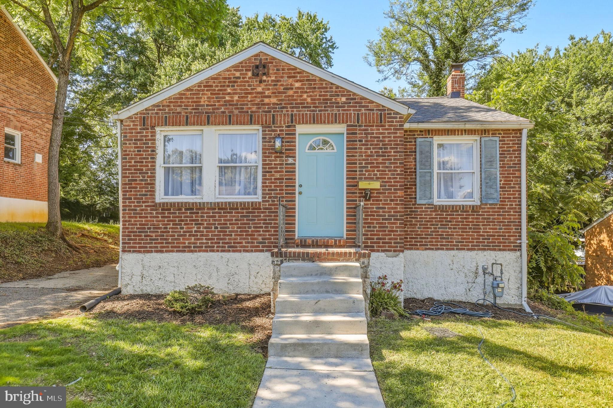 Welcome to 7 Lodge Rd, an incredible opportunity to own a single-family home for the price of a townhome in the hidden gem of Catonsville!  New to Catonsville? Come see why residents LOVE it. Affectionately known as "Music City Maryland," Catonsville offers a fantastic blend of a welcoming suburban feel, highly rated schools, and unbeatable convenience.  This brick home is light, bright and welcoming, it's been freshly painted throughout, with hardwood floors and an open concept. The main level features the open concept entertaining space: Kitchen, dining and living room, all open to you and your guests.  You will also find two comfortable bedrooms and a full bathroom. Downstairs, the fully finished basement offers fantastic flexibility and serious income potential. Designed as an ideal in-law suite or potential rental unit, the lower level features a third bedroom, a second full bathroom, a second kitchen, and an outside walk-up entrance. While the basement could use a little cosmetic updating to truly make it shine, the layout is an absolute dream for "house hacking," offsetting your mortgage, or multi-generational living.  Outside, you'll love the generous lot, offering a great backyard perfect for relaxing, gardening, or entertaining. Location is everything—you are just minutes from the vibrant shops, cafes, and music venues on Main Street, the scenic hiking trails of Patapsco Valley State Park, UMBC, and historic Old Ellicott City. Commuters will appreciate the incredibly easy access to I-695, I-95, and downtown Baltimore. Bring your open-minded buyers to see the fantastic value this property holds!