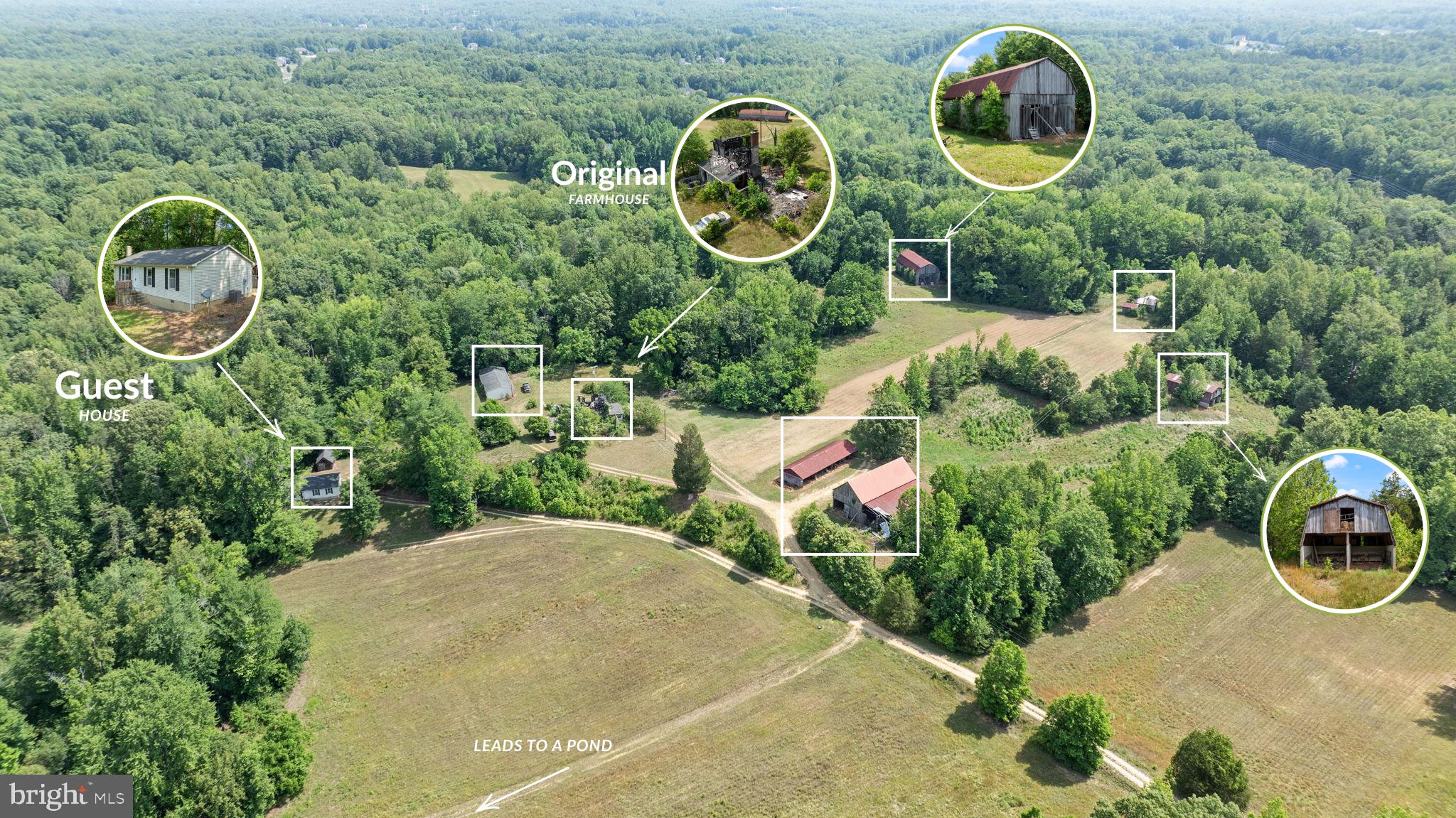 Rare opportunity to own approximately 93 acres of highly usable farmland offering exceptional versatility and long-term potential. Featuring expansive open fields, a stocked pond, multiple outbuildings, a barn, and a gravel pit area, this remarkable property is well suited for agricultural operations, livestock, equestrian use, recreation, hunting, equipment storage, a family compound, or future investment opportunities. Large tracts of productive acreage with this combination of improvements and infrastructure are increasingly difficult to find, making this a truly unique offering. The land provides an ideal balance of open farmland, natural surroundings, and functional improvements.  Multiple outbuildings and a barn provide valuable space for farm equipment, workshops, storage, animals, hobbies, or business-related uses. The stocked pond creates both scenic appeal and recreational opportunities, while the gravel pit area offers additional utility. Whether your vision involves farming, outdoor recreation, or creating a private rural retreat, the groundwork is already in place to bring those plans to life. Complementing the acreage is a comfortable three-bedroom residence that serves as an ideal farmhouse, caretaker's home, or primary residence. The eat-in kitchen is designed for both functionality and everyday living, featuring commercial-grade stainless steel appliances. A pantry and convenient laundry closet with washer and dryer add practicality, while the kitchen opens to a rear deck overlooking the wooded portion of the property, providing a peaceful setting to enjoy the surrounding landscape. The adjoining living room offers Pergo flooring, a ceiling fan, and abundant natural light through thermal replacement windows. The home includes three comfortably sized bedrooms, all with carpeting, including a primary bedroom with a private half bath. Vinyl siding and a practical single-level floor plan make the residence easy to maintain and well suited for a variety of lifestyles. Recent updates include an HVAC system approximately 4.5 years old and an architectural shingle roof estimated to be 8 to 10 years old. The main farm house is gone due to a fire but the Well and Septic for that home should still be intact. The buyer can rebuilt a really nice house in the future. Conveniently located while still offering the peace, privacy, and freedom of country living, this exceptional property presents a rare opportunity to own a substantial acreage tract with the improvements, infrastructure, and flexibility to support a wide range of agricultural, recreational, and investment goals.