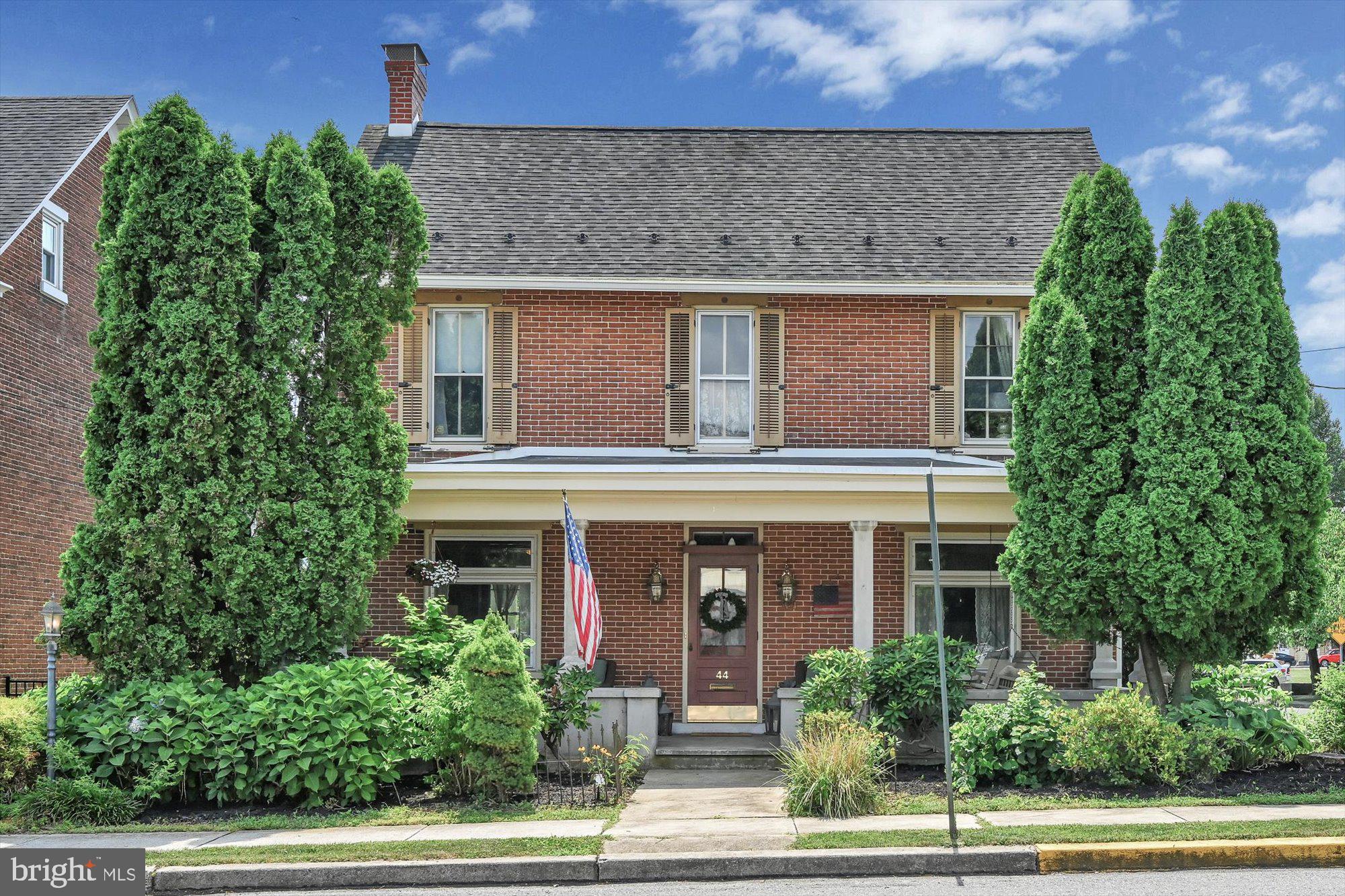 Old world charm with new world features, this Topton area home will not disappoint!  The beautiful all brick exterior creates a a rich looking exterior accentuated with large front and side porch.  As you enter the home, you will immediate notice the intricate woodwork throughout the home and hardwood floors on the 1st floor. A family room is located at the left of the entryway while you will find a formal living room room or flex area at the right.  Straight ahead the spacious dining room will host all of your favorite dinners.  Built in china cabinet is featured and more storage is found in the butlers pantry.  The kitchen offers plenty  storage and  counter space to prepare your meals. A mudroom/laundry room is located at the rear of the home and will welcomes you from the outside.  Upstairs find 4 well appointed bedrooms  with closet space.  The updated bathroom is eye catching and functional. The outdoor space has pavers and fenced yard. The 2 story, 2 car garage offers a 2nd floor workshop and additional storage.  2 Zone gas heat and central air. Convenient location in Topton Borough with easy access to the Lehigh Valley and surrounding areas.