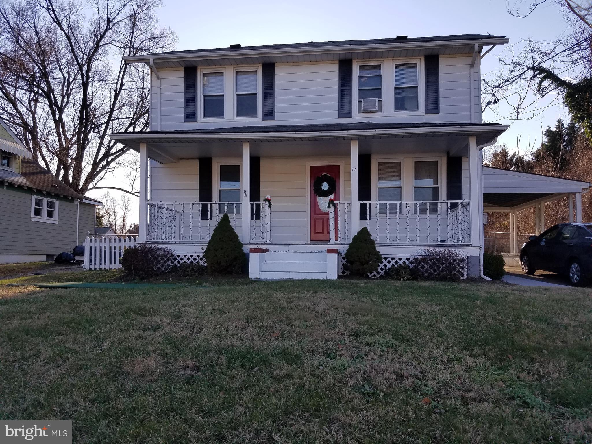 This sunny 2nd floor apartment of two family home, has separate entrance, hardwood floors, 1 or 2 bedrooms (could use one for den/ofc), 1 full bath, front load washer/dryer.   Carport and driveway parking shared with tenant on first floor.  Convenient location to Bestgate, downtown, stadium and Routes 50 and 97.  RENT INCLUDES LAWN AND ALL UTILITIES WITH EXCEPTION OF CABLE AND PHONE!! Pets case/case; non smoking unit. 12/01 availability, possibly sooner.   Tenant in process of moving; 24 hours notice to show 11/14-11/21; showings thru Bright MLS.