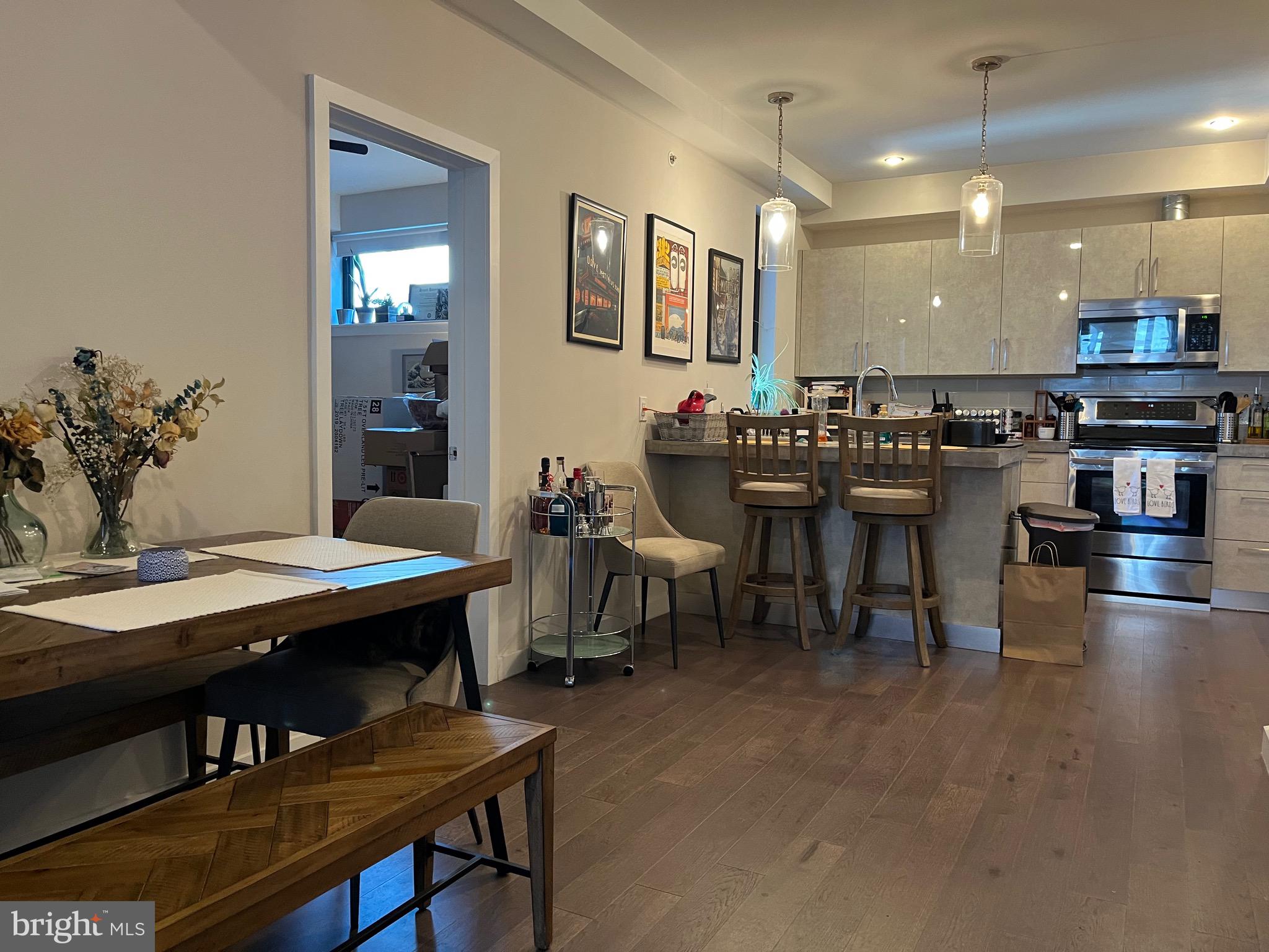 Welcome home to 938 New Market, Northern Liberties new construction eco-friendly apartment building. This third floor 2 bedrooms and 2 full bathrooms has stainless steel appliances, washer dryer in unit, natural light and just one flight up to the roofdeck.  INTERNET INCLUDED IN THE PRICE! The apartment comes equipped with Business Class internet, smartphone controlled lights and appliances, a virtual concierge, and digital keys. The floor plan has a separate dining and main living area for your convenience. Nice sized bedrooms and large bathrooms. Please note the parking lot is NOT onsite and is a 4 min walk away on front street. Additional fee. Travel one flight up to the spectacular shared roofdeck complete with a grill, a refrigerator, and breathtaking views of both the downtown skyline and the Delaware River. Easy access to all major highways and amazing restaurants and nightlife. Come check it out before it's gone! Only 1st months rent and 1/2 month security deposit due at signing.