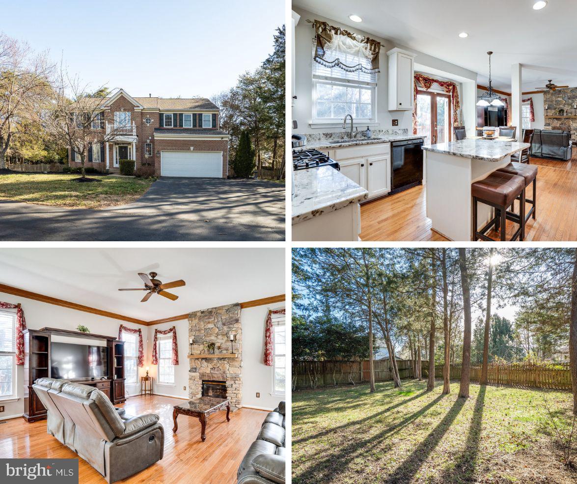Nestled in the sought-after Kingsbrooke neighborhood, this stunning 4-bedroom, 3.5-bath home offers an inviting blend of elegance and comfort. Step inside to a grand two-story foyer with custom tile entry, leading to gleaming hardwood floors throughout the main level. Freshly Painted and New Carpeting. The gourmet kitchen is a chef’s dream, featuring stainless appliances, a breakfast bar/island, gas cooking, recessed lighting, a custom backsplash, and double sinks. Enjoy casual meals in the breakfast area with direct access to the deck and private, fully fenced backyard with mature trees, and side custom patio with fire pit. The spacious family room, complete with a beautiful stone gas fireplace, is perfect for relaxing. Entertain in style in the formal dining room with crown molding, chair rail, and shadow boxes, or unwind in the formal living room. Upstairs, the primary suite boasts a vaulted ceiling, a large walk-in closet, and a luxurious bath with a soaking tub, separate shower, and double vanity. Three additional light-filled bedrooms and a hall bath complete the upper level. The fully finished lower level offers a versatile recreation area, wet bar, bonus room, utility room, and storage space, with a convenient walk-up to the backyard. Situated on a private pipestem.  Hot Water Heater 2025, Roof 2021, Some new Windows 2024, HVAC 2018.  Ready for you to call Home!