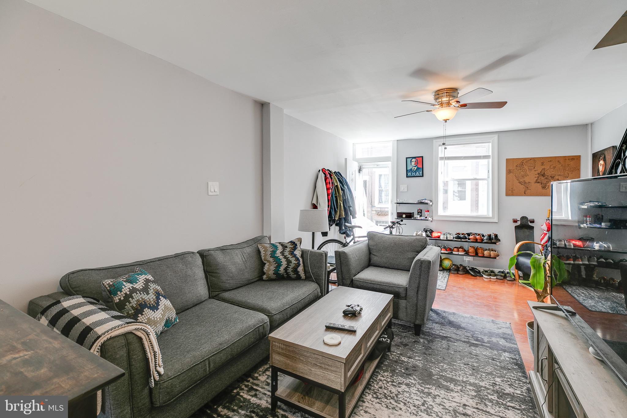 Don't miss this fantastic opportunity to own a 2-bedroom, 1-bath residence  with central air conditioning in the Olde Richmond section of Philadelphia.  The home features a large open floor plan with plenty of space to relax. The kitchen includes granite countertops, a deep farmhouse-style sink, and Shaker-style cabinets. On the second floor, you will find two bedrooms and a full bathroom . Additionally, the basement includes a washer/dryer and ample room for storage.  The property offers convenient access to public transportation and major highways. Local favorites such as Stocks Bakery, Green Rock Tavern, Tacconelli's Pizzeria, and Planet Fitness, as well as the shops and restaurants on Frankford Ave, are all just a short distance away.