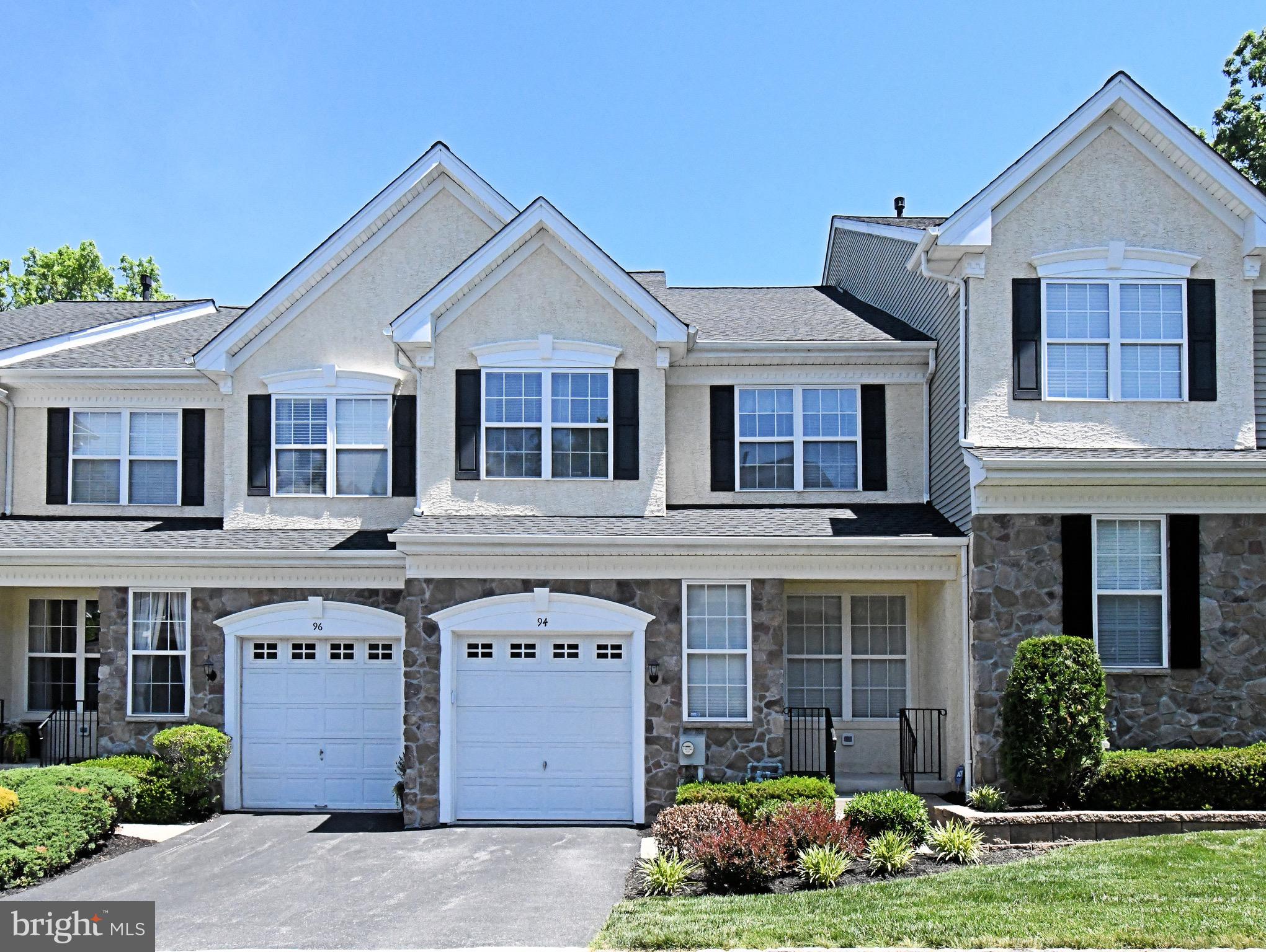 Welcome to 94 Longview Lane, a beautifully maintained townhome in the highly desirable Willistown Hunt community of Newtown Square. Offering an exceptional combination of comfort, space, scenic views, and an unbeatable location within the award-winning Great Valley School District, this home is ready for its next owner to move right in and enjoy.
Step inside to find gleaming hardwood floors throughout the main level and an inviting floor plan designed for both everyday living and entertaining. The dramatic vaulted-ceiling family room is filled with natural light and creates a warm, open atmosphere. A separate formal living room and dining room provide elegant spaces for hosting family and friends, while the spacious eat-in kitchen offers plenty of room for casual dining. A convenient powder room completes the first floor.
One of the home's most impressive features is the expansive deck, accessed through large sliding glass doors. Overlooking a private setting with breathtaking long-distance views, this outdoor retreat is the perfect place to enjoy morning coffee, unwind after a long day, or entertain guests in a tranquil setting.
Upstairs, the sun-filled primary suite serves as a private sanctuary, featuring a tray ceiling, abundant closet space, and a luxurious ensuite bath complete with a soaking tub, walk-in shower, and double vanity. Two additional generously sized bedrooms offer ample closet space and share a spacious hall bath. The conveniently located second-floor laundry room makes daily living a breeze.
The finished walk-out basement provides an incredible amount of additional living space, perfect for a recreation room, media room, home office, fitness area, or entertaining space. A large unfinished storage area offers room for seasonal items, hobbies, and more.
Meticulously maintained and thoughtfully updated, recent improvements include:
• New HVAC System (2023)• New Dishwasher (October 2025)• New Front Door & Lock (2026)
• Garage Door Replaced and Door opener  recently replaced.
Ideally located near world-class golf at the prestigious Aronimink Golf Club, this exceptional home is also just minutes from upscale shopping, outstanding restaurants, major commuter routes, and everything the vibrant Main Line lifestyle has to offer.
Don't miss the opportunity to own this beautifully updated townhome featuring spectacular views, generous living space, and a premier location in one of Chester County's most sought-after communities.