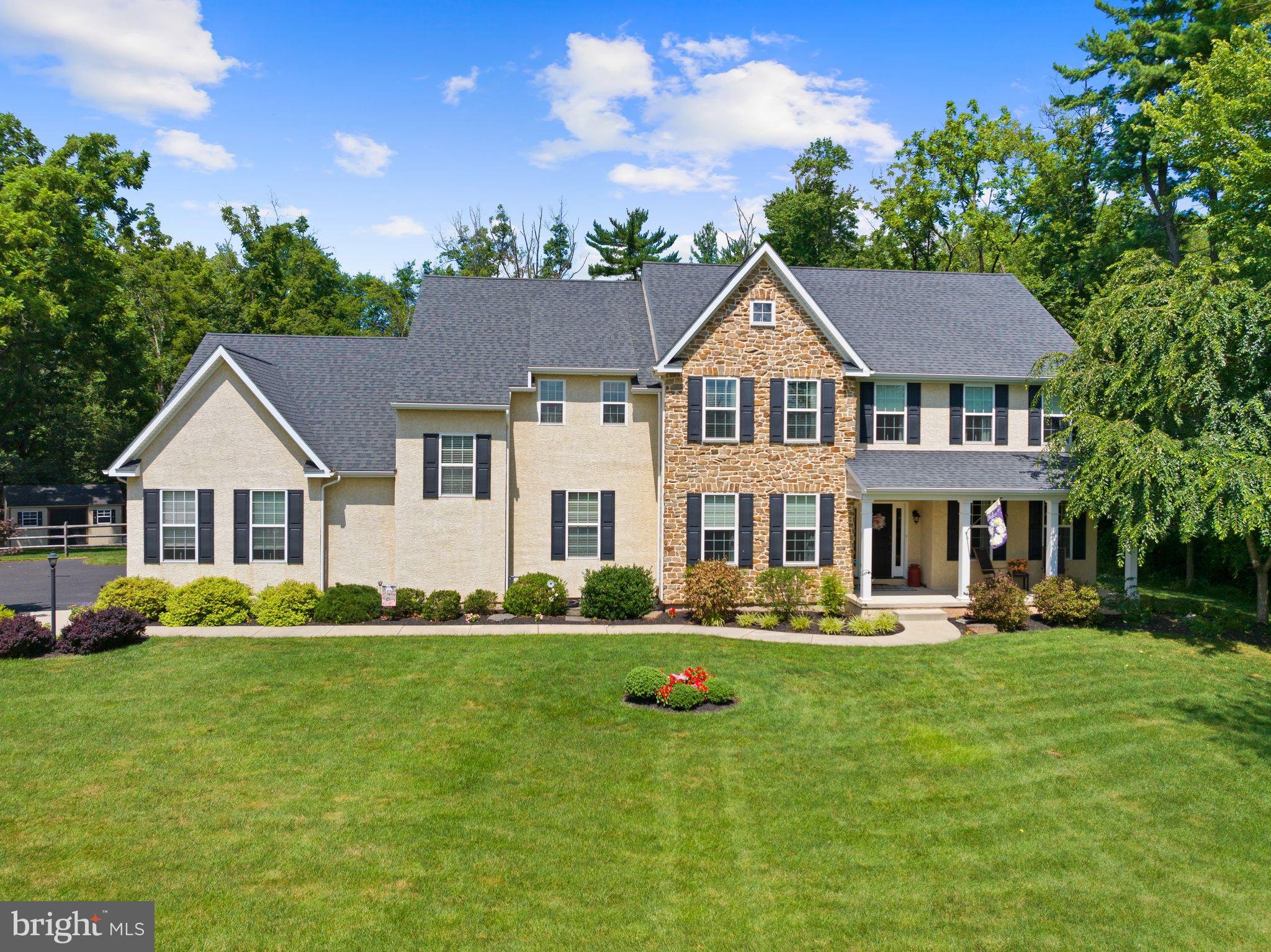 Welcome to 2203 Weber Rd - a custom-built Tisbury II model by renowned Rotelle Builders offers over 5,500 square feet of luxurious living space.  Adjacent to the desirable Sycamore Estates community, sitting on a private 2.13-acre lot, the property features a beautifully landscaped, fenced, and partly wooded backyard, perfect for outdoor relaxation and entertaining. Upon entering, you'll be greeted by a grand, versatile floor plan with a neutral, warm, and cozy ambiance throughout. The gourmet French country kitchen is a chef's dream, showcasing upgraded cabinetry, elegant countertops, and a stunning backsplash. Whether you're preparing everyday meals or hosting grand gatherings, this space is sure to impress. The main floor includes a spacious private office, ideal for working from home, and a 3-car garage offering ample space for vehicles and storage. Upstairs, the luxurious owner's suite features two expansive walk-in closets, a soaking tub, and a private stall shower for the ultimate in relaxation. Two bedrooms share a beautifully appointed Jack-and-Jill bathroom, while the other bedrooms, plus a bonus room have access to their own full hallway bath.  The bonus room or basement can easily accommodate an in-law suite should you need multigenerational living.  A convenient upper floor laundry room and a back staircase enhance the home’s functionality. The fully finished basement offers endless possibilities, featuring rough-in plumbing for a wet bar for entertaining, as well as, a half bathroom, and plus plenty of unfinished storage space for all your needs. Additional highlights include a whole-house generator for peace of mind, ensuring your home is always powered. This home perfectly balances private luxury with functional design, creating a place where comfort and style meet. Don’t miss the opportunity to make this exceptional property yours!