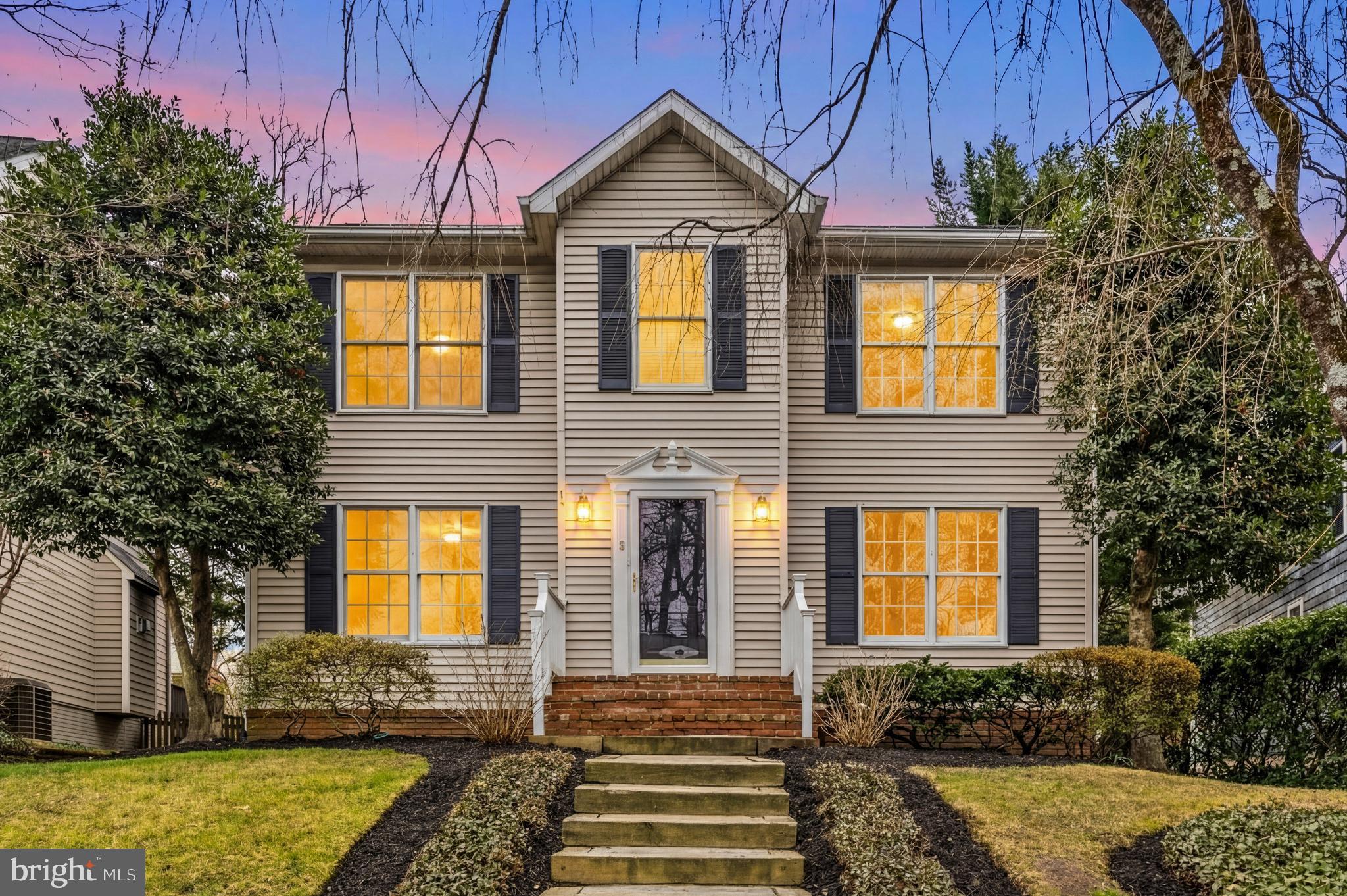 Welcome to 8 Wyoming Ct! This Colonial-style detached home, located on a quiet cul-de-sac in the heart of the Glen Echo Heights neighborhood, offers over 3,200 square feet of well-designed living space with 4 bedrooms and 3.5 bathrooms. The nicely manicured lawn and attractive landscaping create inviting curb appeal from the moment you arrive. Inside, the spacious main level feels bright and open, with large windows that bring in abundant natural light throughout the living areas.
The gorgeous eat-in kitchen is thoughtfully designed with granite countertops, white cabinetry, stainless steel appliances, a subway tile backsplash, ample recessed lighting, and a center island that provides additional prep space. A separate formal dining room offers an ideal setting for gatherings, while the family room located just off the kitchen creates a natural flow for entertaining. The family room features a fireplace and provides direct access to the back deck.

Upstairs, the large primary suite includes an attached bathroom and a generous walk-in closet. The finished basement expands the living space even further with an additional bedroom, a full bathroom, and plenty of room for recreation, entertaining, or flexible use.

Outside, the fenced backyard is very large and mostly flat, offering excellent space for outdoor activities. The yard is beautifully landscaped with views of mature trees and established greenery.

The property is also within walking distance to the community pool. Ideally located near the C&O Canal, the Potomac River, and Glen Echo Park, the home offers easy access via the Clara Barton Parkway to downtown Washington, DC, Virginia, and the Capital Beltway. The surrounding Bethesda area provides a wide variety of dining, shopping, and entertainment options and is served by Montgomery County Public Schools.