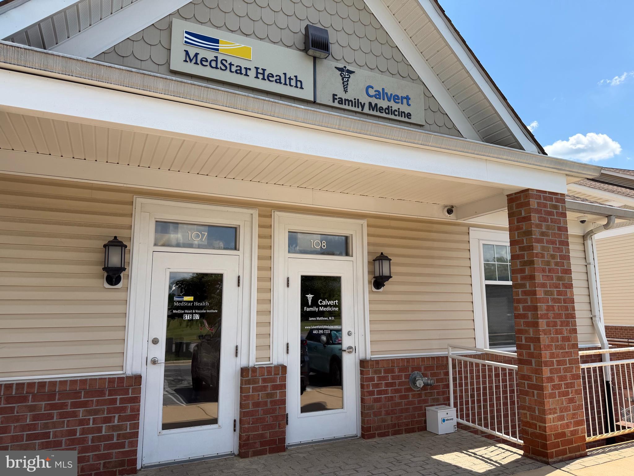 Located in the heart of Prince Frederick within the Fox Run Professional Center at 301 Steeple Chase Dr., Suite 108, this 1200 square foot professional space represents a premier medical or professional office ownership opportunity.  It offers convenience with easy access to and from Route 4.  The exterior presents a clean, professional image, with ground-level entry.  Currently home to Calvert Family Medicine, the interior features a large waiting room that can be converted into a fourth office to suit specific tenant needs. The suite is laid out with three private offices designed for patient care or professional consultations.  A dedicated breakroom featuring a full-sized refrigerator and generous cabinet space as  well as the updated restrooms.  This suite's "medical-ready" infrastructure makes it a seamless fit for specialized healthcare providers, but its clean, professional aesthetic is equally suited for law firms, accounting practices, real estate, insurance agencies, private counseling, therapy offices, or administrative headquarters for small businesses.  This is a rare chance to acquire a turnkey, high-quality professional asset in one of Calvert County’s most active commercial hubs.