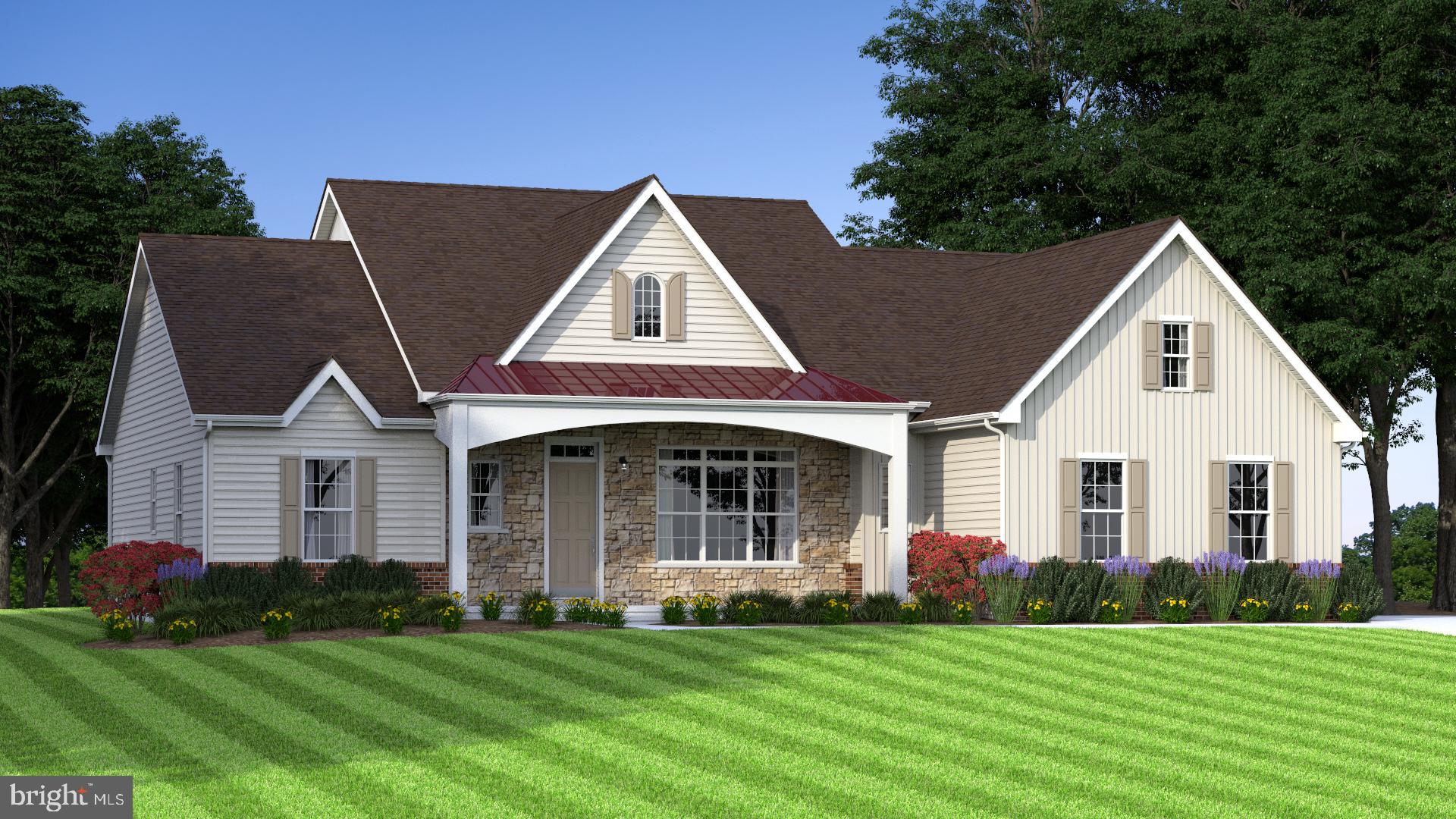 The Jefferson Grand features single-level living with three bedrooms and two baths. This ranch home has  11-foot ceilings in the dining room, kitchen, family room, and sunroom. You'll fall in love with this open floor plan. A laundry/mudroom is conveniently located off the two-car garage entrance and included features: Gourmet kitchen package-stainless steel appliances- double wall ovens, microwave,  cooktop, and dishwasher. Granite countertops, 42" cabinets with crown molding, and an island are also STANDARD. Crown molding in the living room, dining room, and foyer is a nice touch. Hardwood flooring in the foyer and kitchen. Ceramic tile flooring in the owner's bath. A gas fireplace with marble surround is STANDARD in the family room. The exterior has a stone water table, and a side-entry garage has been added as a standard feature. You'll appreciate the walk-up basement if you plan on finishing the basement. Mount Friendship is just 15 minutes from the state's capital of Dover, which offers major shopping centers, tourist destinations, and several universities and colleges. Easy commute to the Delaware beaches in just over an hour and local shopping. THIS IS A TO BE BUILT HOME. The pictures shown are of a home already built. Mount Friendship is a beautiful, small community of 30 homes. The lots are a minimum of 1/2 acre. You'll love the long list of standard features. If you are working with a realtor, the agent's client must acknowledge that a realtor is representing them during their first interaction with JS Homes, and the realtor must accompany their client on the first visit.