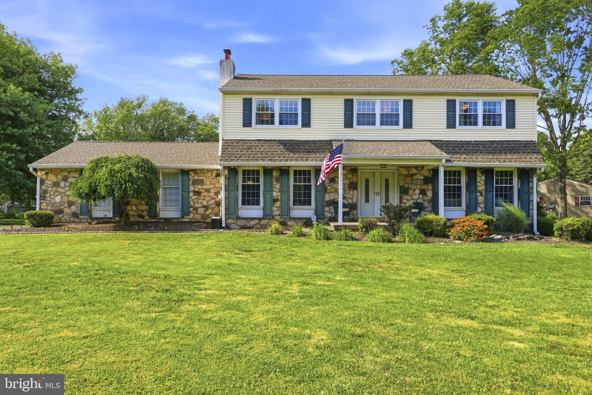 Set on a large 1.25-acre corner lot across from Turk Park and the ball fields, this beautifully updated home offers the perfect blend of space and convenience.  A long driveway welcomes you home, leading to the attached two-car garage and providing plenty of additional parking.   As you step inside the foyer, you'll find a classic and functional layout designed for both everyday living and entertaining. The bright and airy eat-in kitchen has been beautifully renovated with ​​granite countertops, stainless steel appliances, a glass tile backsplash, and ample cabinetry.  Just off the kitchen, the mudroom/laundry room provides convenient access to the ​garage.  The family room features a cozy fireplace, custom built-in cabinetry, and plenty of space to gather.  A formal dining room and spacious living room complete the main level.  Upstairs, the primary suite offers a walk-in closet and an updated en suite bathroom. Three additional generously sized bedrooms and a beautifully updated hall bath provide an abundance of space.  The finished basement adds valuable living space, perfect for a recreation room, home office, gym, or media area, while still offering a dedicated storage room and utility area.  Outdoor living is equally impressive with a large two-tier deck overlooking the beautifully landscaped, fenced backyard.  Beyond the fenced area, additional yard space provides even more room for recreation and gardening.  Combining timeless colonial charm, thoughtful updates, abundant living space, and a prime location near parks and recreation, this exceptional property offers the perfect place to call home.