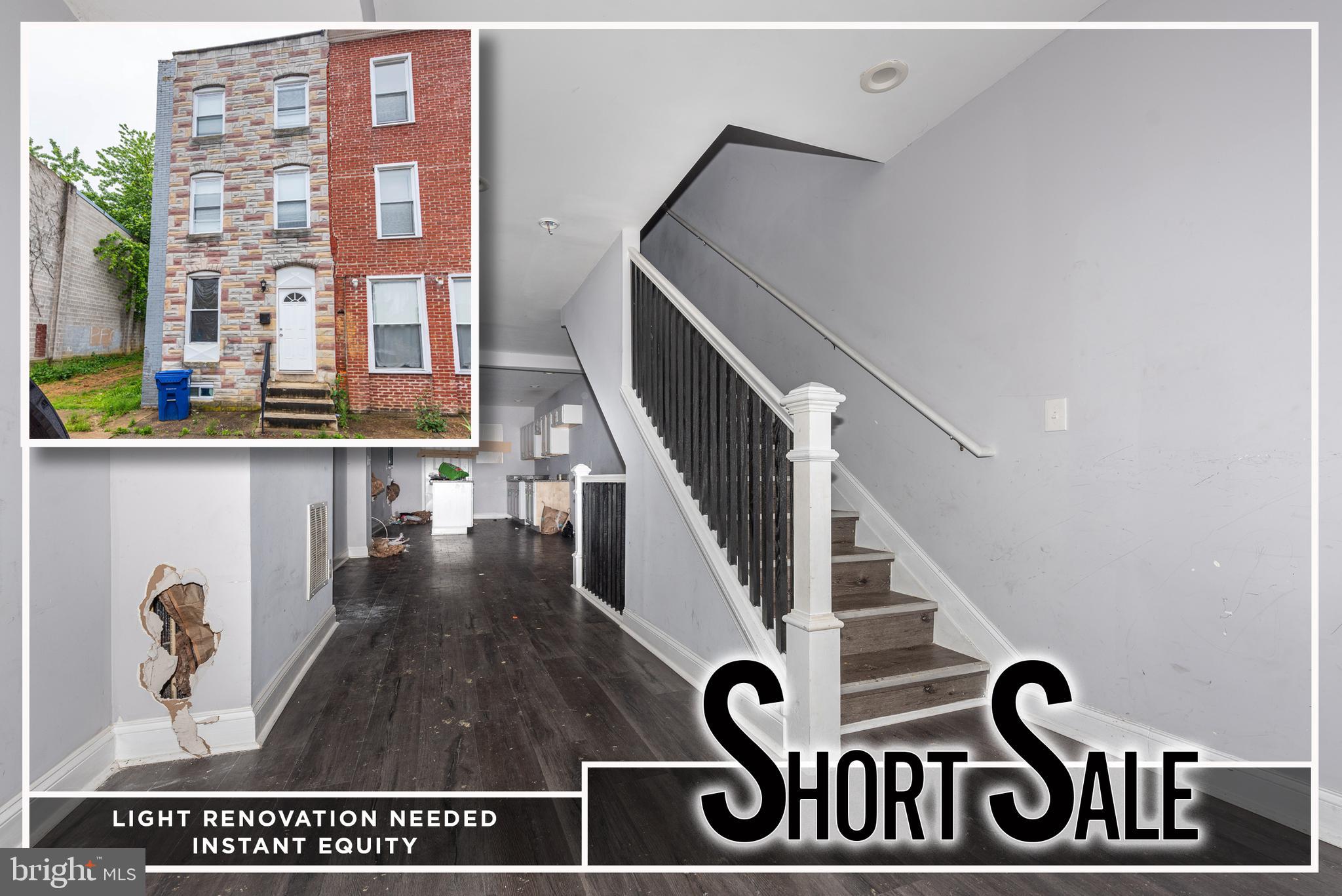 PRICED TO SELL!  4 LEVEL ROWHOME IN NEED OF SOME TLC WITH GREAT POTENTIAL!  Main level with a spacious living room and dining area, and an island kitchen with granite counters, 2nd level with 2 bedrooms and 1 full bath, 3rd level Primary bedroom suite, a finished basement with a family room, and a large rear patio.  Property will NOT pass FHA financing.  Sold As-Is - Seller will make no repairs.  Adjacent lot is not part of the sale.
