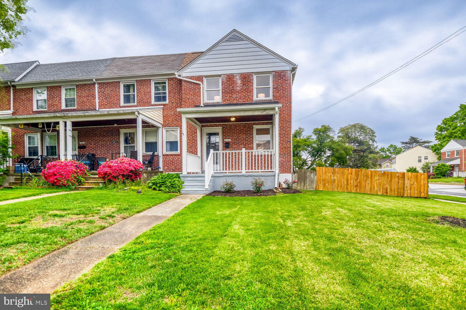 Welcome to this beautifully updated end-unit rowhome in desirable Loch Raven Heights! Offering 3 bedrooms, 1.5 baths, and over 1,400 square feet of living space, this turnkey home combines classic charm with modern updates throughout.

Step inside to find gleaming maple hardwood floors throughout the main level, filling the home with warmth and character.  The renovated kitchen features stylish finishes, updated cabinetry and quartz countertops, while both bathrooms have been tastefully refreshed for today’s buyer.  Additional major improvements include new roof, gutters, and water heater, providing peace of mind for years to come.

Situated on a corner lot, the home offers a large fenced yard, extra natural light, and the convenience of private rear parking. Spacious living areas and a functional layout make this an ideal move-in ready opportunity.

Conveniently located near shopping, dining, parks, and commuter routes — this one is ready for its next owner to move right in! Make this home yours today!