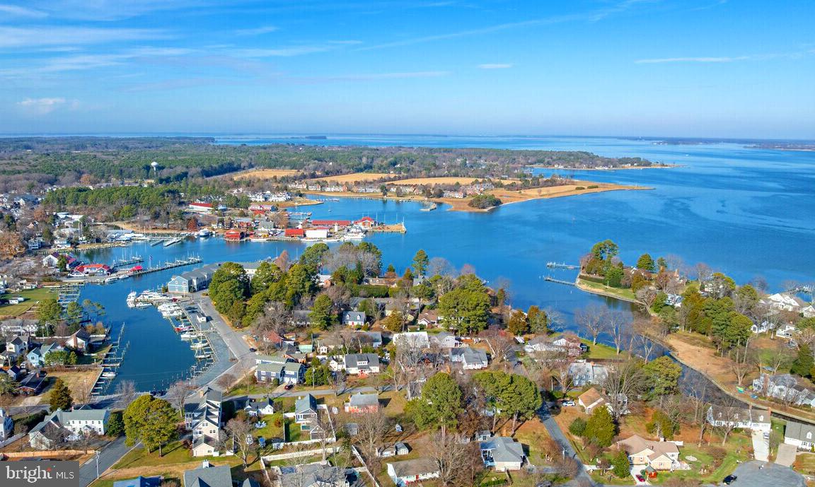 Don't miss this rare opportunity. This special home offers spectacular and picturesque views of the Saint Michaels Harbor in addition to its prime location on one of Saint Michaels most desirable streets.  Conveniently located near all of the in-town amenities and walkable to great restaurants, shops, brewery, winery, gallery, seasonal farmer's market, museums and more.  This home has received a fresh interior painting, a deep cleaning and it is "move in ready" and ready to enjoy the Summer in Saint Michaels.
216 E Chew Ave. is a 4-bedroom, 3 full bath and 1/2 bath home with the 1/2 bath on the first floor. One of the bedrooms and a full bath is a guest apartment with a kitchenette located over the 2-car attached garage.  The guest apartment is accessible from the inside of the home or by a private outside entrance.  The Primary Suite includes an updated en-suite Bath with double vanity, walk-in shower and private toilet. The Primary bedroom has room for a king-size bed, a walk-in closet, a north harbor view and access to the 2nd floor front porch. The 2 additional bedrooms have large closets, harbor views and individual access doors to the front porch.  Both bedrooms share a large, updated bathroom with a combination tub/shower.  The main part of the home is both comfortable and casual while at the same time stately and refined. The kitchen and eat in breakfast /dining area looks out over the Harbor and opens to the 1st floor porch and porch swing which is a great place to have your morning coffee.  The kitchen has a great layout, granite counter tops, stainless appliances, a Viking paneled refrigerator and a walk-in pantry.  The Dining room or living room has a harbor view as well and a central fireplace with attractive marble and millwork.  The architectural marvel of this home is the "Conservatory".  It is a fantastic room for entertaining with a double height ceiling and intriguing structure.  This was in use as a great room / family room.  The back wall could also accommodate a large bar and flat screen if desired.  If interested, a future owner might consider it for spacious ground floor master suite as double closets and laundry plumbing already exist in addition to plumbing for a wet bar.  Two sets of French doors open to either the front lawn or side yard for entertaining and outdoor grilling and dining. The side yard has a southern exposure and paver patios for a dining set and a fire pit.  The unique design of the conservatory also provides a near 180-degree view of the harbor and all of the beautiful sunrises and sunsets. This home also has  the lowest price per square foot for a Luxury, Waterview, in town home, making it a comparatively excellent value.