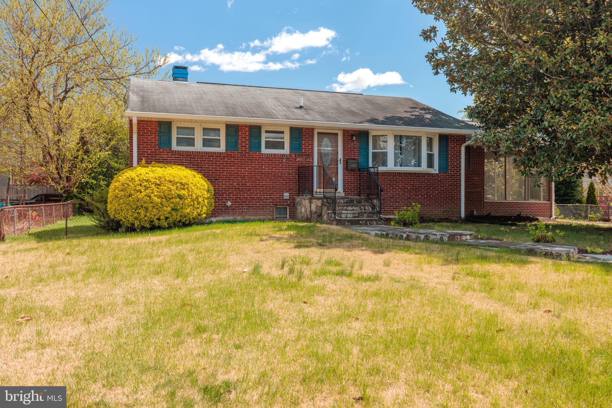 Welcome to 7425 Northrop Road, a great all-brick 2-level raised rambler detached home in Hybla Valley. An elegant slate and stone front walk and stoop add a touch of class to the nice curb appeal. A large driveway provides for extra parking.There are classic hardwood floors in the living room, dining room, hall and one of the bedrooms. The living room has crown molding and a bay window. There are two windows in the separate dining room. In the kitchen, the cabinets have been updated and have some glass-faced doors. There are Corian counters, a tile backsplash, a double-sink and plantation shutters. The HVAC system was new in 2023. There’s a screened-in porch with a high ceiling and two ceiling fans. The wide back yard features a patio and large storage shed. There are three bedrooms on the upper level. The bath has a tile floor and pedestal sink. The lower level has a spacious rec room, the fourth bedroom, a full bath and a laundry/storage room with cabinets, a work countertop and utility sink. This home is close to transportation routes, shopping, restaurants, Huntley Meadow Park and a quick hop to Old Town Alexandria!