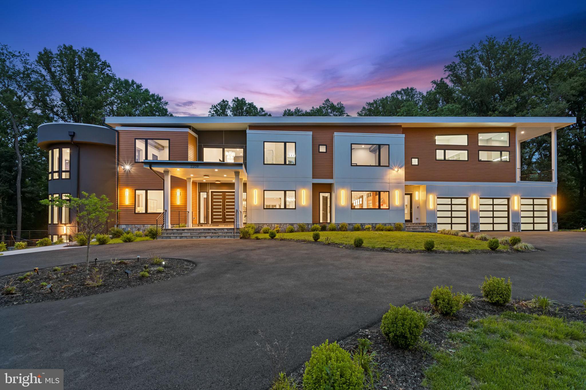 Experience resort-style living in this newly constructed, custom-designed 12,000+ sq ft masterpiece on 2.2 acres in Northern Virginia. A dramatic 24-foot foyer sets the tone for this modern estate featuring 5 spacious bedroom suites, a state-of-the-art gourmet kitchen with professional-grade appliances and separate spice/catering kitchen, and a stunning two-story office or conservatory. Designer finishes include marble and hardwood floors, ribbon-style fireplaces, and crystal lighting.

Relax in your private oasis with a heated saltwater pool, elevated covered terraces, expansive patios, and professionally landscaped grounds. Additional luxuries include a home theater, fitness room, elevator, 3-car garage, wet bar, morning kitchen, smart home features, and direct driveway access to the catering kitchen. Located near world-class shopping, dining, top schools, and international airports, this estate seamlessly blends modern elegance with ultimate comfort and convenience.