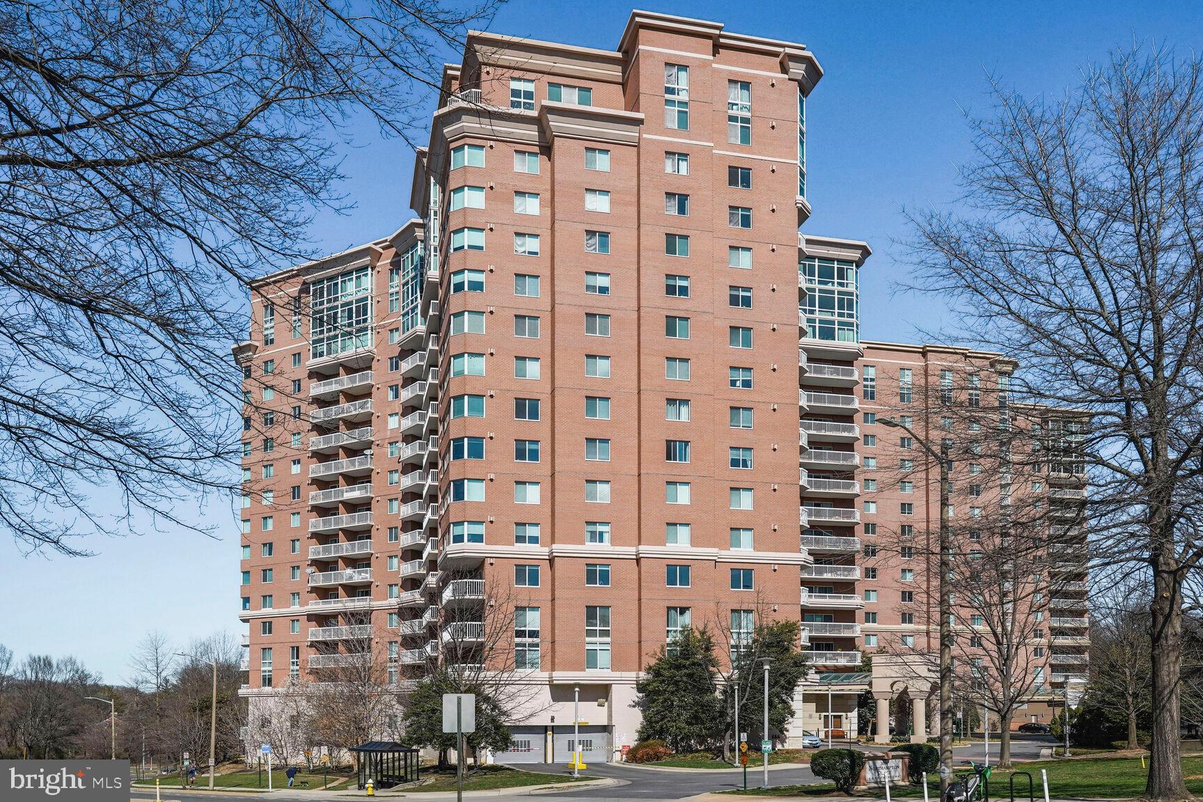 Light filled 1 bedroom with balcony and pool views!   The condo features an ideal floorplan with open kitchen, granite countertops, stainless steel appliances, and ample cabinet storage.  Living  area has wood flooring, gas fireplace and exit to large balcony.   Bedroom boasts 2 large closets, an additional private exit to the balcony and washer/dryer.    HVAC only 3 years old.   The building offers many amenities including; 24/7 front desk, swimming pool, grilling area, courtyards, library,  dog walking area, a community room and lounge with billiards available for private events,  fitness center with sauna, and business center.  Comes with 1 assigned garage parking space and additional storage cage.  Visitor parking is also available.   The condo fee includes gas, water, trash and all  amenities. It also includes 2 HVAC inspections and  fireplace inspection annually. 
Terrific location; just off of King Street and 395.  2 blocks to Bradlee Shopping center featuring Fresh Market, Crumbl Cookies and more.  Just 2 miles to Shirlington, 5 miles to Old Town Alexandria, 5 miles to Potomac Yard and less than 10 to DC.  Truly an ideal location and full service building!