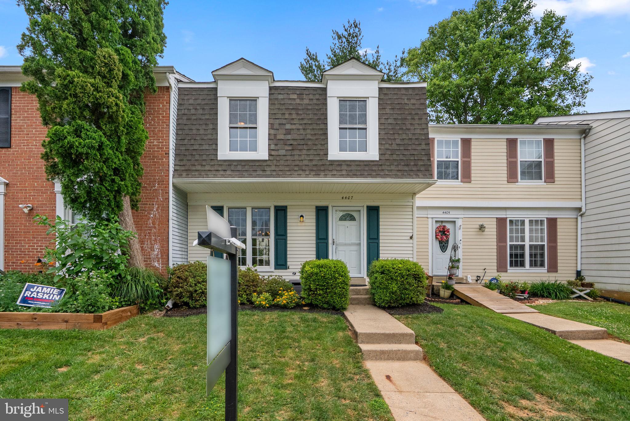 Welcome to 4407 Fishermans Ct. Beautifully updated and move-in ready, this 3-bedroom, 2.5-bath townhouse combines stylish renovations, room to grow, and fantastic neighborhood amenities in the heart of Olney. Featuring a remodeled kitchen and baths, updated flooring, brand-new carpet (2026), and a spacious, open-concept main level, this home offers the perfect blend of comfort, functionality, and modern style.

The main level is designed for everyday living and effortless entertaining, featuring wide-plank flooring (2021), abundant natural light, and seamless flow between the living, dining, and kitchen spaces. The beautifully remodeled kitchen (2021) offers granite countertops, stainless steel appliances (2018), recessed lighting, abundant cabinet storage, and a pantry for added convenience. A custom sliding door (2019) leads to the fully fenced backyard, where you'll find a private patio surrounded by mature landscaping and direct access to neighborhood sidewalks through the rear gate. The updated powder room (2021) completes the main level.

Upstairs, you'll find three comfortable bedrooms, including a spacious primary suite featuring a beautifully remodeled en-suite bath (2021). Brand-new carpet (2026) adds a fresh feel throughout the upper level, while the hall bathroom, updated in 2018, offers modern finishes for family members and guests alike.  

The unfinished lower level offers incredible potential to expand your living space. Whether you envision a recreation room, home office, gym, guest suite, or all of the above, the basement is already equipped with rough-in plumbing, making it convenient to add a future bathroom and truly make the space your own. 

Major system updates provide peace of mind, including a new roof (2018), windows (2018), hot water heater (2018), appliances (2018), custom sliding door (2019), kitchen remodel (2021), primary bath remodel (2021), powder room update (2021), new flooring (2021), and brand-new carpet (2026).

Beyond the home itself, you'll love the neighborhood amenities and sense of community. Enjoy miles of sidewalks for walking and biking, two neighborhood playgrounds, and access to the community pool. Conveniently located near shopping, dining, parks, and commuter routes, this is Olney living at its best.