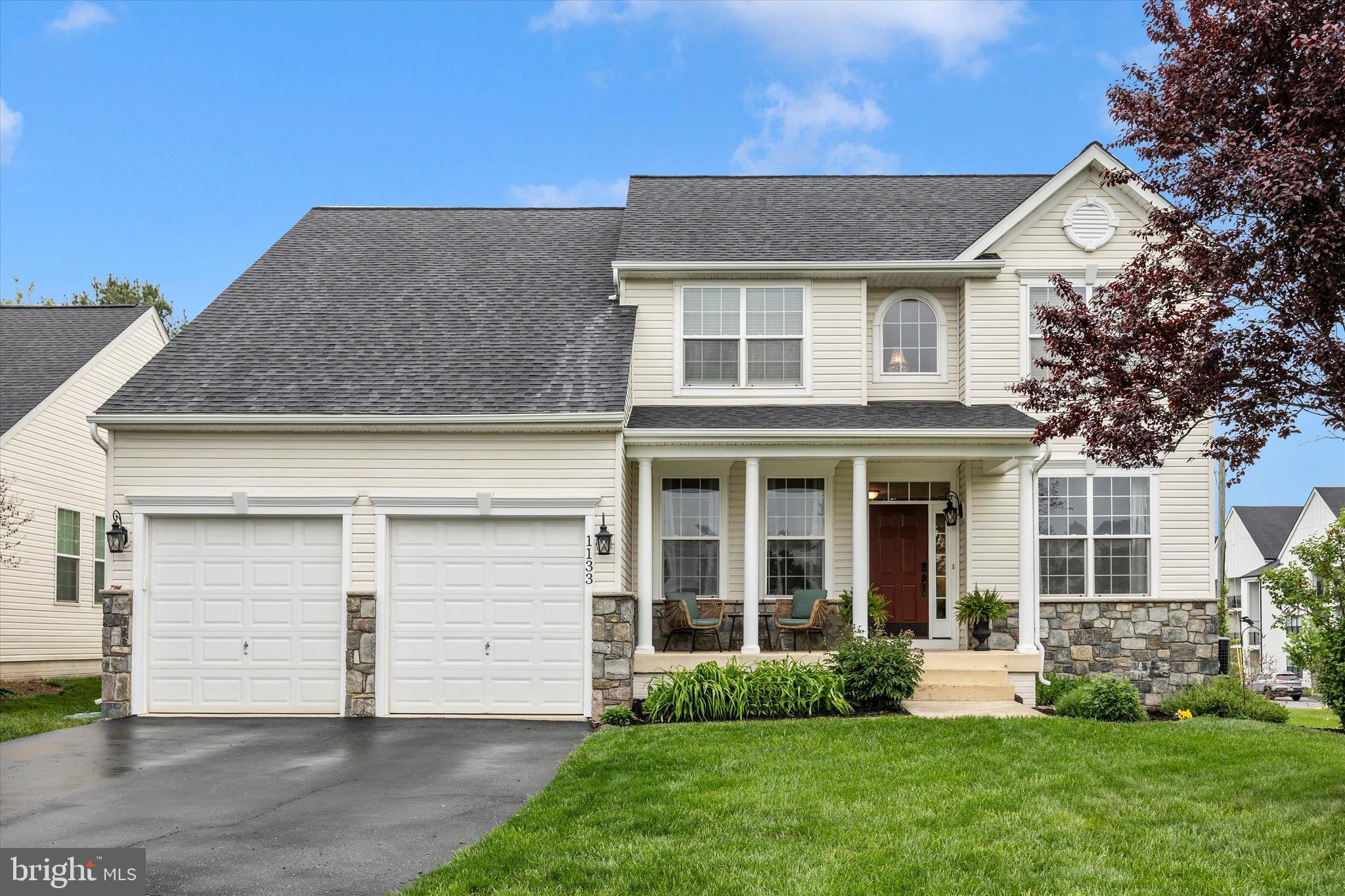 Welcome to this beautifully maintained 4-bedroom, 2.5-bath colonial home, perfectly situated on a desirable cul-de-sac within walking distance to the neighborhood pool and clubhouse. This home offers a blend of classic charm and modern convenience—ideal for today’s lifestyle.
Step inside to discover rich hardwood floors that flow throughout the main level, creating a warm and inviting atmosphere. The well-appointed country kitchen provides ample space for cooking and gathering, while the separate dining room is perfect for hosting family dinners and special occasions. A private home office offers flexibility for remote work, study, or a quiet retreat.
Upstairs, enjoy the convenience of a second-floor laundry room, making everyday living even easier. The spacious primary suite and additional bedrooms provide comfort and room to grow.
The unfinished basement includes a rough-in for an additional bathroom—ready for you to design and finish to your personal taste, whether that’s a recreation space, gym, or guest suite.
Outside, a vinyl privacy fence surrounds the backyard, offering both security and a great space for entertaining, pets, or relaxation. A spacious 2-car garage completes the home, providing plenty of storage and parking. Settlement of June 8 or after is preferred.