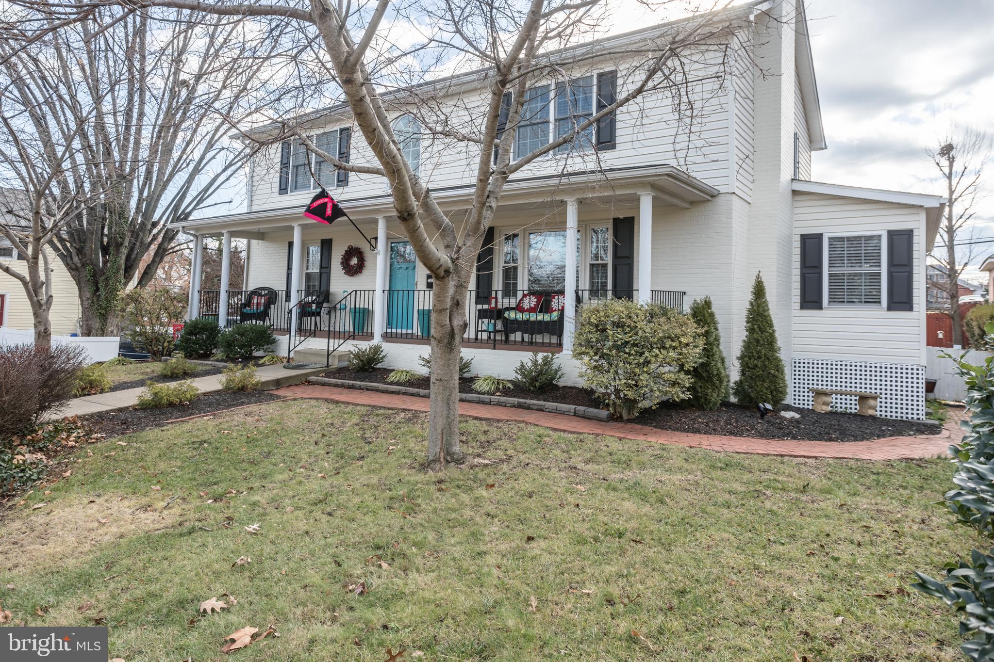 This Colonial boasts convenience, and beauty, being nestled beside the historical grounds of Handley High School. This 5 bedroom ,4 full bath home, is just a 5 minute drive to the Old Town Mall, with easy access to entertainment, and or all the best restaurants Winchester has to offer. The main level is structured for one level living, composed of an office, updated kitchen, primary bedroom/bathroom, living room, and a walkout to the covered back deck. Upstairs has an additional 3 bed 2  full bath, with vaulted ceilings in the primary bedroom. The basement has  an additional bedroom, full bath, recreation room, and laundry area. Walking out from the basement to the back of the home, is a fenced in backyard, with additional patio. Book your appointments today!