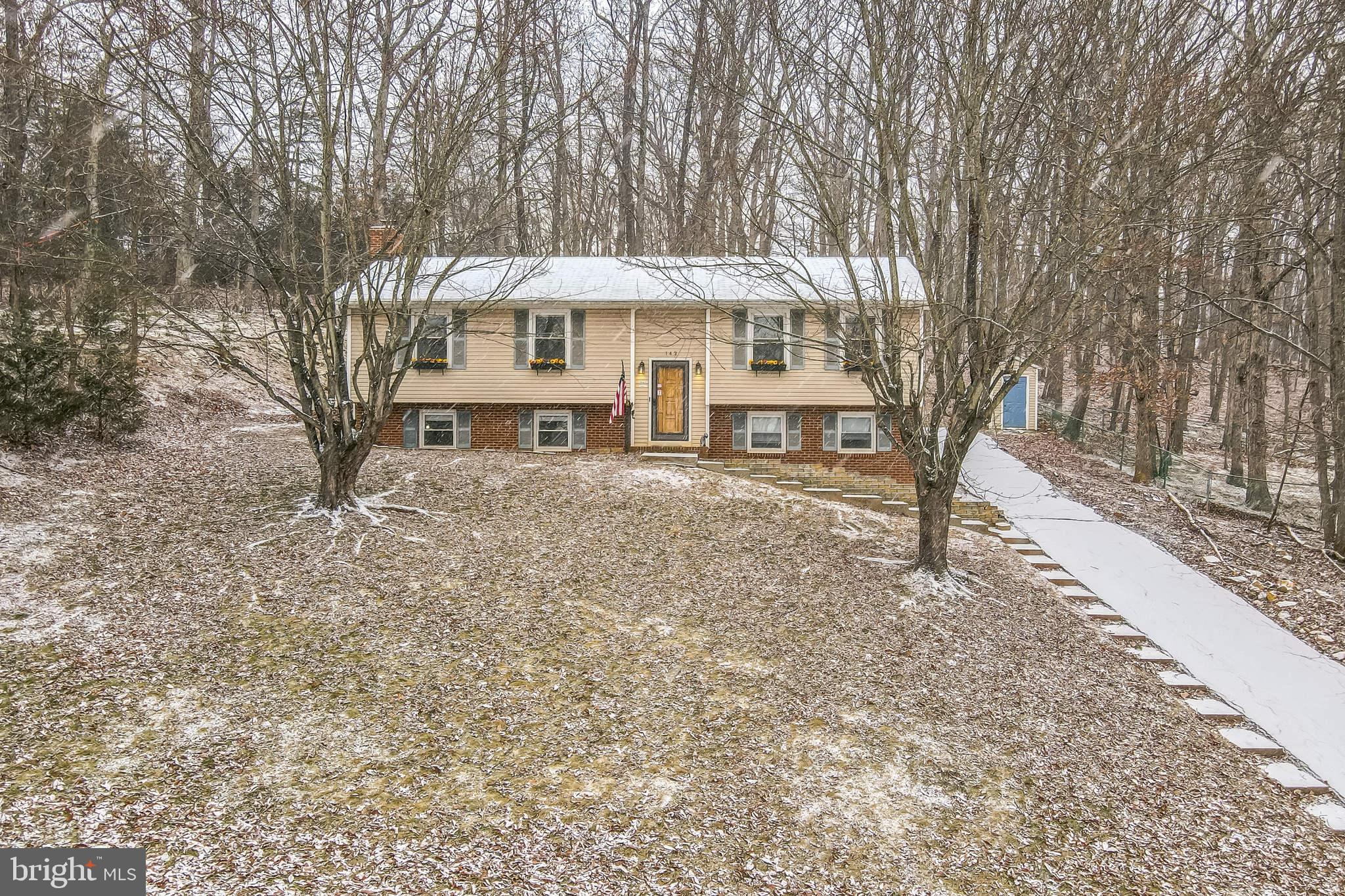 Charming split-level hits the market in Front Royal for under $400k! This home offers three spacious bedrooms, two full and one half baths, an updated kitchen, a large recreation room with a wood-burning fireplace, a separate storage room with utilities, and laundry. There is plenty of parking with a long driveway and additional street parking. Enjoy your rear patio with treed views. A storage shed conveys to house all of your yard gear. Mountain views from the front windows! Located in the Warren County School District and is zoned for Leslie Fox Keyser Elementary and Warren County Middle/High School and ideally situated just 9 minutes off RT 66 at Exit 13 - Linden (stop for an apple cider donut!!), minutes to the town of Front Royal for shops and restaurants, 9 minutes to Shenandoah National Park, 8 minutes to Eastham Park with river access, 9 minutes to Skyline Caverns. The major systems have been updated: Roof 2021, Water Heater 2015, HVAC 2019, Washer 2025.