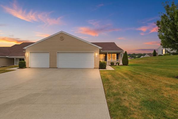 Welcome to Roth's Farm Village, one of the area's most sought-after 55+ communities!  This beautifully maintained end-unit condo offers the perfect combination of comfort, convenience, and maintenance-free living.
Featuring 2 bedrooms and 2 full bathrooms, this move-in-ready home is designed for comfortable everyday living and effortless entertaining.  Natural light pours in through the many windows and skylight, creating a bright, warm, and inviting atmosphere.  Luxury vinyl plank flooring adds both style and durability, while the kitchen features stainless steel appliances and ample workspace.
Enjoy the ease of one-floor living with central air for year-round comfort.  Step outside to your private patio overlooking a peaceful, serene setting-- the perfect place to enjoy your morning coffee or unwind in the evening.  An attached 2- car garage provides additional convenience.
Leave the lawn care, snow removal, and exterior maintenance to the association and spend more time enjoying the lifestyle you've earned.  With its desirable end-unit location, abundant natural light, open layout, and low-maintenance living, this exceptional home is ready to welcome its next owner.  Schedule your private showing today!