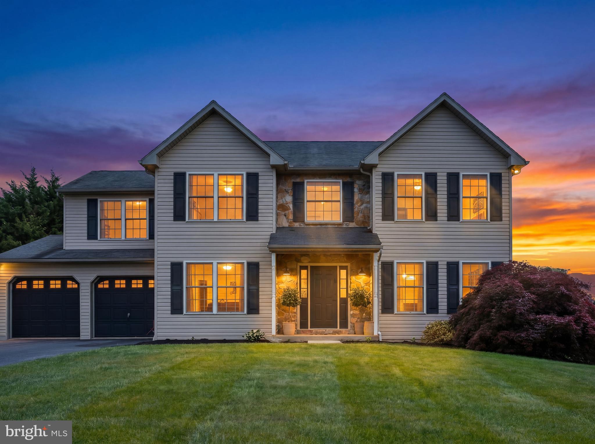 Welcome home to this well-maintained colonial in Pleasant Meadows, which is located on a large, corner lot which backs to a wooded tree line. This house has been freshly painted through-out in a neutral white tone, has new vinyl plank flooring on the first level and a brand-new heater and central air unit. Traditional center hall floor plan with foyer, living room, dining room, kitchen, family room, powder room, laundry closet and interior access to the garage area. Bright, modern eat-in kitchen with white cabinets, granite countertops, stainless steel appliances and ceramic tile backsplash. Breakfast area with sliding glass doors lead to the rear concrete patio with gazebo. Second floor has wall to wall carpeting, three (3) ample sized bedrooms, hall bath and an owner's suite with a large, walk-in closet, double door closet and separate vanity and sink area outside of the full bathroom. Finished basement area has a large recreational room, separate bonus room that is used as a home office, storage closets and a powder room. This level has laminate flooring, recessed lighting, built-in speakers and a powder room. Come make this home yours and envision yourself enjoying all the interior and exterior amenities it has to offer.