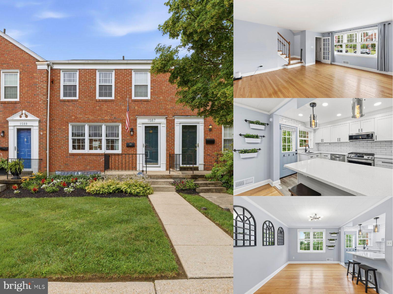 Beautifully updated 3-bedroom, 2-full-bath brick townhome in Loch Raven Village offering three finished levels, a renovated kitchen, valuable system upgrades, and off-street parking. The 2021 kitchen features quartz countertops, white cabinetry, stainless steel appliances, and a large island with breakfast-bar seating. Upstairs are three bedrooms and a full bath, while the partially finished walkout lower level adds flexible living space, a second full bath, workshop, and storage. Major improvements include HVAC replaced in 2024, a 2020 water heater, added attic insulation, replaced rear doors, and proactive termite treatment in 2025. A level rear yard and private concrete parking pad complete this move-in-ready Towson home.