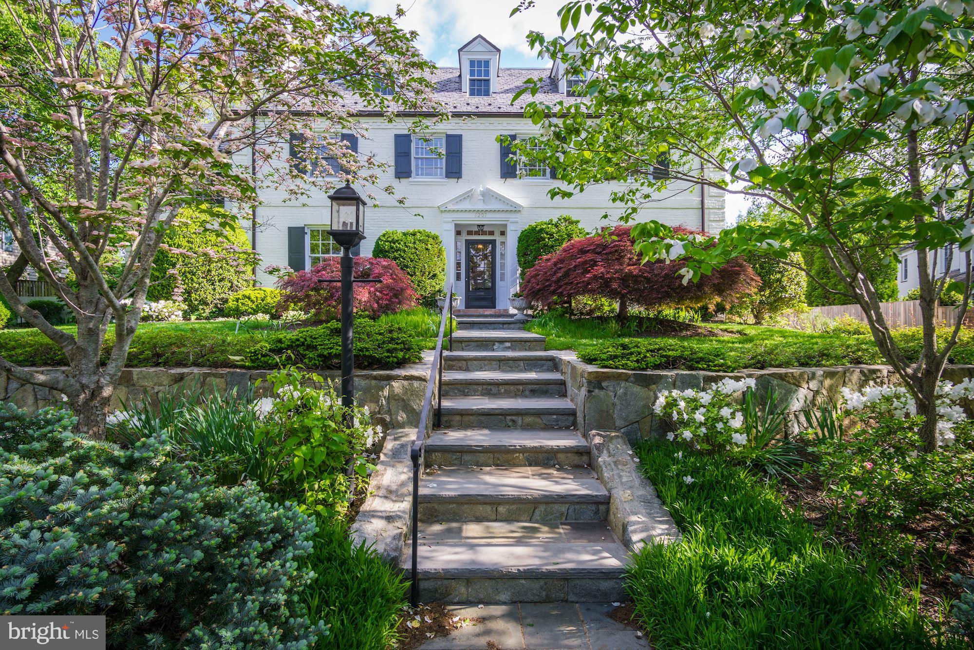 NEW listing! This is a really great property in a really great spot in beautiful KENWOOD.  Expanded and remodeled substantially in 2001, this handsome 1939 colonial offers all large rooms --all in the right places! Beautiful large useable lot. Gorgeous landscaping with irrigation. Beautiful  NEW BATHS 2019. Wonderful floor plan with on grade access to covered terraces and level large back yard. Extensive hardscape. Separate guest/au pair suite. Attached two-car gar. with direct access to mud room off kitchen.  Great lower level.  SEE FULL Virtual PHOTO TOUR for room descriptions.