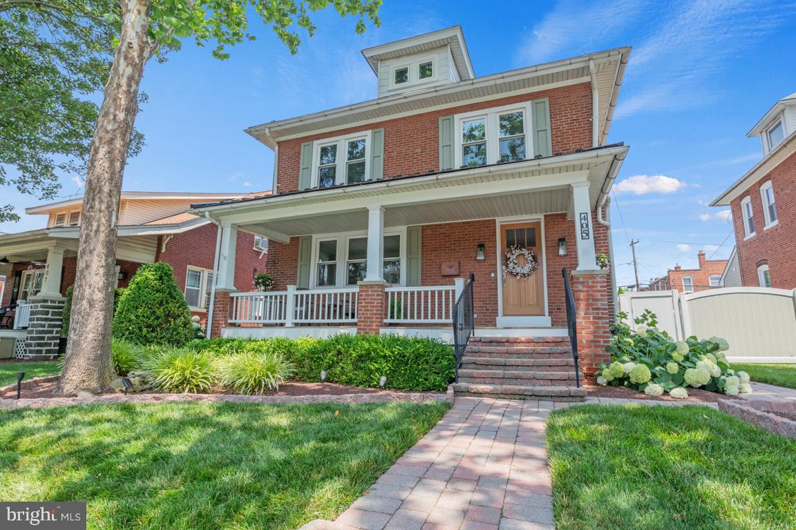 Welcome to this stunning West Ward gem where timeless character meets modern luxury. Every inch of this exceptional single-family home has been thoughtfully renovated while preserving the historic charm that makes these homes so special.  The completely reimagined first floor features an open-concept layout designed for today's lifestyle, centered around a show-stopping gourmet kitchen with a farmhouse sink, stainless steel appliances, under-counter microwave, tile backsplash, coffee station with beverage refrigerator, and beautiful finishes throughout. A sunny mudroom/laundry room provides the perfect transition to your own private backyard retreat.  Upstairs you'll find three spacious bedrooms, including a primary bedroom highlighted by a beautiful board-and-batten accent wall. The full bathroom was completely remodeled and expanded in 2019, doubling its original size to create a spa-like space.  There is a walk up attic with plenty of storage space.  A convenient first-floor powder room adds everyday functionality.  Step outside and discover your own backyard oasis. The fully fenced yard is designed for relaxing and entertaining with an above-ground pool, hot tub, and plenty of room to gather. The detached two-car garage offers even more possibilities with heating and cooling provided by a mini-split system, a second-floor bonus space ideal for a home office, studio, gym, or hobby room, plus an additional parking pad accommodating two more vehicles.  Major improvements provide peace of mind, including a new roof (2024), new windows (2024), new front door (2024), and a basement waterproofing system (2025), first floor redesign and full bath reno (2019)  Located in Lansdale's sought-after West Ward, you'll enjoy the charm of a walkable neighborhood just moments from downtown Lansdale's restaurants, shops, parks, SEPTA rail service, and community events. This is a rare opportunity to own a meticulously updated historic home where no detail has been overlooked.