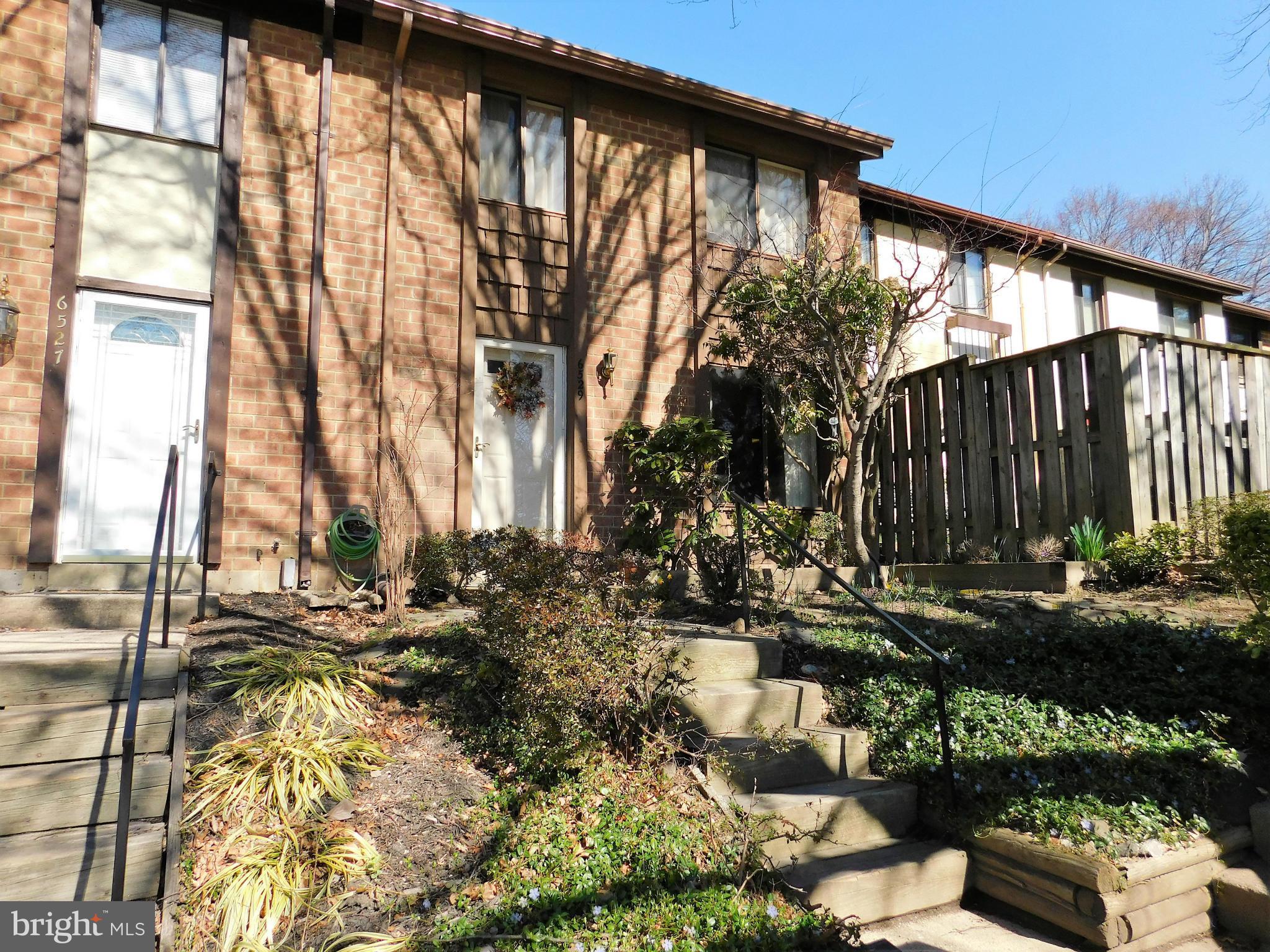 ONCE IN A BLUE MOON! TWO LEVEL town home in Village of Owen Brown. Spacious Living Room with sliders to private fenced in patio. Separate breakfast/dining room. 3 BR's, roomy master. 1 Full bath, potential for powder room on main floor. Near Rte 29, major routes, shopping, parks. Well kept home; ONLY 1 BANK, list price approved.  As Is addendum required. Call LA TODAY for details & disclosures.