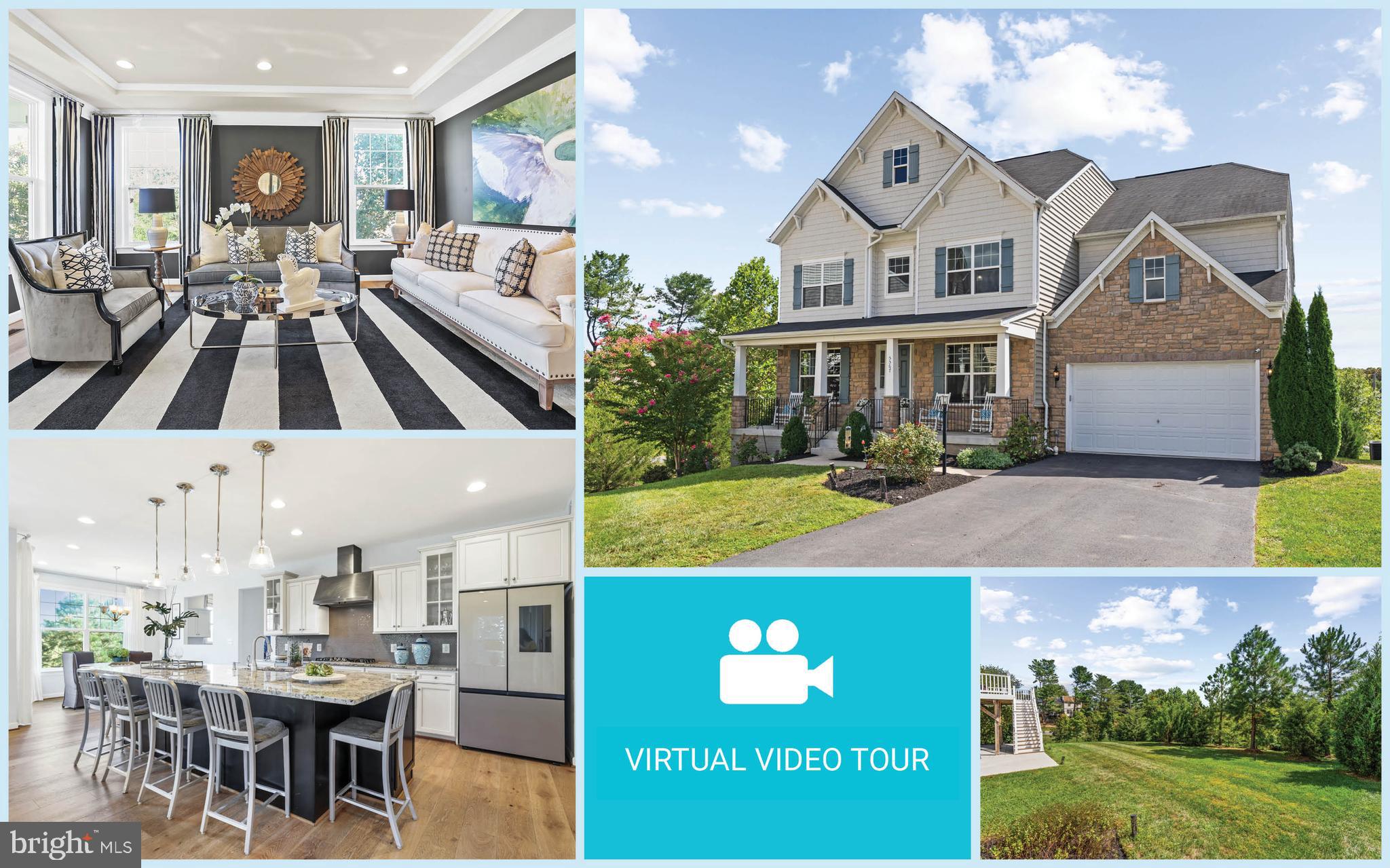 MULTIPLE OFFERS! Welcome to this Luxurious Retreat of Unparalleled Elegance! Nestled on a meticulously landscaped 0.17-acre lot, this magnificent 6 bedroom, 5.5 bath former model home is better than new construction!  As you step into the grand foyer, you're greeted by the formal living room, where tray ceilings, recessed lighting, and tastefully adorned decorative panels create an ambiance of pure refinement. Sliding glass doors beckon you towards the tranquil outdoor sanctuary. Adjacent to the living room, an elegant dining area awaits, complete with a dazzling chandelier and matching decorative panels. Prepare to be captivated by the oversized gourmet kitchen, a culinary enthusiast's dream. The expansive island with bar seating, quartz countertops, and an abundance of cabinetry offer both style and functionality. Stainless steel appliances, a pantry, and a butler's pantry cater to your every culinary need. The breakfast area, bathed in natural light, provides a breathtaking view of the lush backyard, making mornings truly magical.
The sun-drenched great room, adorned with a stone accent fireplace, offers a warm and inviting space to relax and entertain. Large windows flood the room with light, and a seamless connection to the deck ensures that indoor and outdoor living blend harmoniously.
Retreat to the exquisite primary bedroom suite, where two walk-in closets and an en-suite bathroom featuring a dual vanity sink and a step-in shower await your daily indulgence. The main level also offers a bedroom, perfect for one-level living, complete with a generous closet and a private bathroom. Venture to the upper level, where a recreation area and three additional bedrooms await. Large windows in each room invite natural light, and ample closet space ensures organization and convenience.  Two bedrooms share a Jack and Jill bathroom, and the third bedroom features a private bathroom.
The expansive walkout lower level extends the luxury, with a recreation area, a sixth bedroom, a full bathroom, and a generously sized office space (or optional gym). A wet bar and another full bathroom complete the lower level, providing endless possibilities for relaxation and entertainment. Sliding doors lead to the patio, creating a seamless transition to the serene outdoors.
Outside, your private oasis features a deck, a patio, and a spacious backyard that backs onto a verdant forest, ensuring privacy and tranquility. A two-car attached garage makes parking a breeze. It is close to major commuter routes including Roberts Pkwy, Fairfax County Pkwy, Rt. 123, Braddock Rd, Guinea Rd, and I-495.
This remarkable property is priced right and showcases its beauty at every turn. Don't miss the chance to experience the epitome of luxury living. Welcome to your new home!