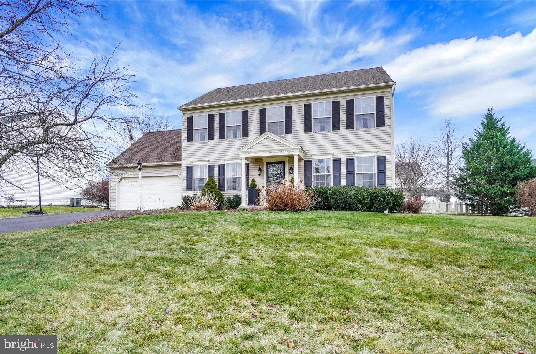 One look will be all it takes to fall in love with this wonderful home situated in desireable Country Club Estates convenient to shopping, schools, parks, I-83 & Rt 30!  *Welcomed by a covered porch and beautiful landscaping, you will feel at home as you enter into the open E.G. Stoltzfus Briarwood floor design *Gracious Living Room acccented by pillars opens to the Family Room that will be a delight for entertaining & relaxation *The Kitchen boasts gorgeous granite counters & island, stainless appliances including a coveted double oven, pantry, dining area & slider leading to serene stamped concrete patio surrounded by blooming flowers and stunning landscape *Dining Room with hardwood floors perfect for celebrations! *Primary Bedroom offers awesome walk-in closet & over garage storage plus beautiful Primary Bathroom *3 additional gracious Bedrooms & convenient 2nd floor Laundry *Updated Roof,  Central Air, Water heater & more!  Be the first to see!  *Transferring seller sad to leave can offer quick possession!