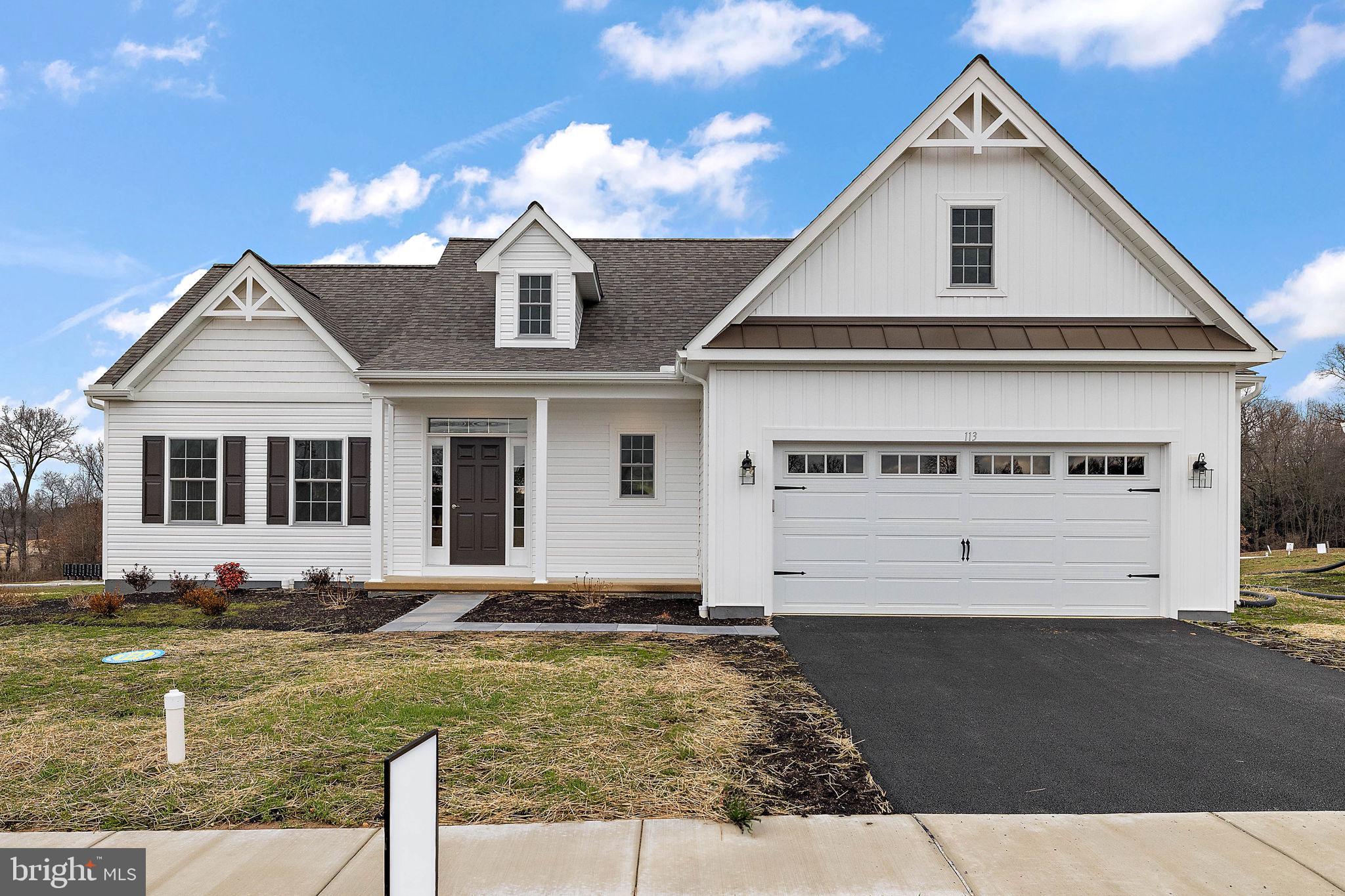 QUICK DELIVERY -  MOVE IN READY! Available for 30 day closing. Come see what's new at the Meadows at Wicklow 55+ Active adult community.  At 1,672sq ft of living space, the Greenwich is our mid-sized ranch home.  Featuring two bedrooms and two baths, plus Bonus Room, this charming home also includes a front porch and additional storage in your garage. The Greenwich allows for open concept living while providing privacy for your owner’s bedroom suite with guest bedroom located adjacent to the great room. Enjoy the comfort and convenience of your gas fireplace and easy-care Luxury Vinyl Plank flooring throughout main living space. Many upgrades are included in the price such as 9ft ceilings on first floor, full unfinished basement, maple cabinetry, stainless steel appliances and upgraded ceramic tile flooring and shower in Primary Bathroom.  Low HOA includes trash and lawncare. Contact sales agent for a tour and ask about our current builder incentives.
Directions:  Please use google maps address 2647 Baltimore Pike, Oxford PA 19363