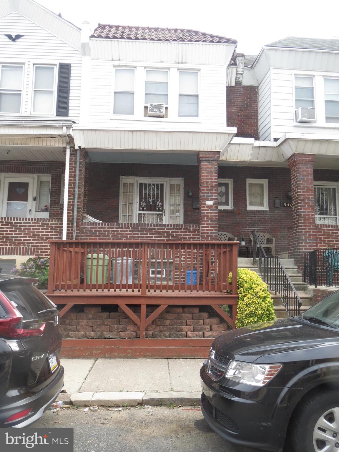 This is an Interior Straight-thru Rowhouse in the Lawncrest section of the city, 3 Bedroom, one Bath, with Formal Living Room and Dining Room, Eat-in Kitchen.  The Basement is a Builders finish, with a new Heater and newer Water Heater. This is a Porch Front Home with an additional Deck in the front of the house. There is a new small deck in the rear of the house and also a 6 ft  Fence. the Seller is leaving 6 A/C units, 2 Refrigerators and Washer, Dryer and the additional Kitchen Cabinet/Pantry. Seller has 2 Cats in the House