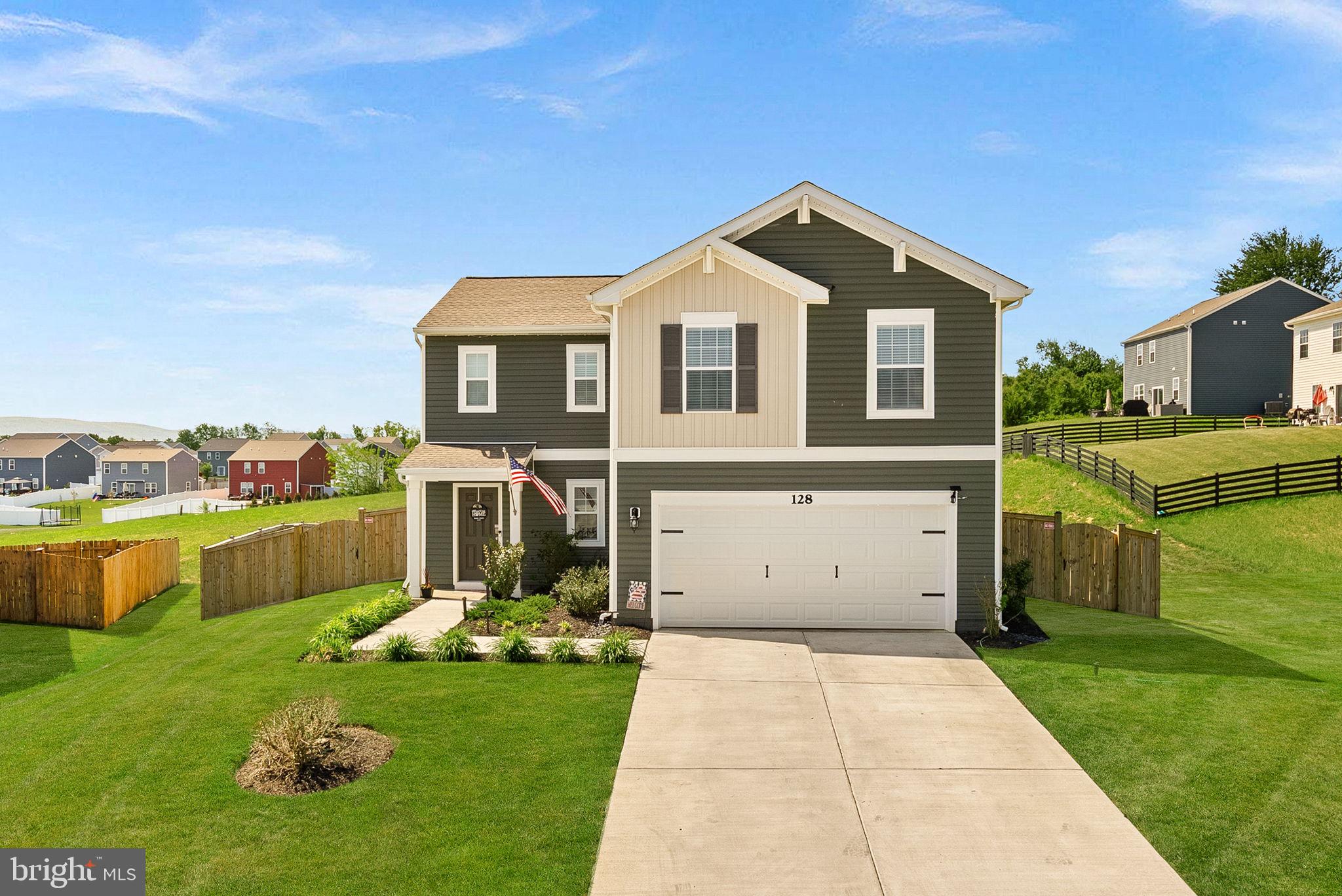 Welcome to this beautifully maintained 4-bedroom, 2.5-bath home in the sought-after Magnolia Springs community. Built in 2024, this nearly new home features a modern open-concept layout with luxury vinyl plank flooring throughout the main level.

Thoughtful upgrades include soft-close kitchen hardware, pantry shelving, in-line water filter, main-level paint (2025), exterior LED lighting, garage door insulation, ceiling fans, motion-sensor lighting, under-cabinet kitchen lighting, a primary bath glass shower door (2026), and a custom patio with pergola (2025).

The stylish kitchen is the heart of the home, offering granite countertops, stainless steel appliances, and a spacious island perfect for entertaining and everyday living. Enjoy smart home features with integrated controls for the garage door, front door lock, thermostat, and lighting. Upstairs offers four spacious bedrooms and two full bathrooms. Step outside to a fully fenced backyard with mountain views, a tree-lined setting for added privacy, and a beautiful patio and pergola ideal for relaxing or entertaining. Conveniently located near Routes 9 and 340, just minutes from downtown Charles Town and within 30 minutes of Leesburg, VA and Frederick, MD. High-speed internet is available, making work and streaming seamless. This move-in ready home combines modern upgrades, scenic surroundings, and an unbeatable location.