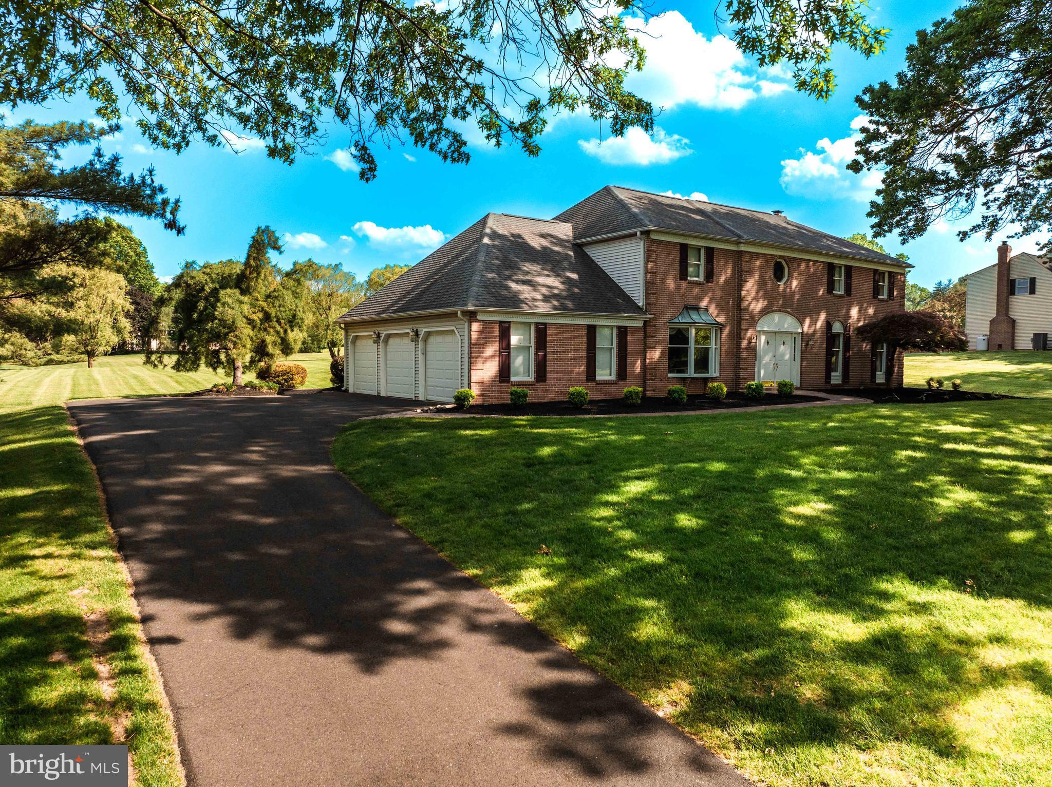 NEW PRICE!  Stunning 4 Bedroom 3 Full Bath Colonial-style home with a 3 Car Side Entry Garage, built in 1988, offers a perfect blend of classic style and modern comfort, nestled on a generous 1.04-acre lot. Lovingly maintained by the original owners, this home is nicely situated in Bucks County, Northampton Township, Council Rock School District. The exterior showcases a timeless combination of brick and vinyl siding, inviting you into a warm and welcoming atmosphere. Newer Roof & HVAC.  Step inside to discover a spacious interior that boasts 3,651 finished square feet designed with a traditional floor plan that enhances both functionality and flow PLUS a Finished Basement which adds approximately 1400 Sq. Ft. of additional living space to the home.   The heart of the home is the inviting family room, conveniently located off the kitchen, where you can gather with loved ones or unwind by the cozy brick fireplace which leads to the formal living room. Beautiful Formal Dining Room where many memorable holidays and special occasions will be enjoyed.  The Kitchen is a culinary delight, featuring upgraded countertops, a built-in range, and a built-in microwave, along with ample space for an eat-in dining area, making it ideal for casual meals or entertaining guests. Throughout the home, you'll find beautiful hardwood floors complemented by plush carpeting and ceramic tile, creating a harmonious blend of textures that enhance the overall warmth of the space. The dramatic Foyer's curved staircase leads to the second floor with four generous sized bedrooms. The primary suite is a true retreat, complete with a luxurious primary bath and a spacious walk-in closet, sitting room which is currently used as an Office Plus a Finished Walk-In Attic, freshly carpeted, providing both comfort and convenience. Additional bedrooms are generously sized, offering plenty of space for relaxation or personalization which share the Hallway Full Bath. Natural light fills the home through windows adorned with tasteful treatments, while recessed lighting and ceiling fans add to the inviting ambiance. The mostly finished basement presents endless possibilities, whether you envision a game room, home gym, or additional storage. Step outside to your private oasis, where a lovely patio awaits, perfect for outdoor gatherings or quiet evenings under the stars. The expansive front and side yards provide ample space for gardening, play, or simply enjoying the serene surroundings. A charming gazebo adds a delightful touch, offering a perfect spot for morning coffee or afternoon reading. Parking is a breeze with an attached side entry three-car garage with garage door openers, ensuring convenience and ease of access. This home is a place where memories are made, and comfort is found. With its thoughtful design and inviting features, 75 Eisenhard is ready to welcome you to your new address.  Measurements are estimated and not guaranteed, buyers to verify measurements with a professional contractor.