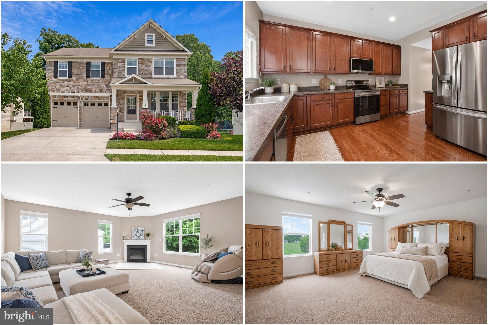 Welcome to 722 Daft Rd, where a beautiful setting meets modern comfort in the Grantleigh Station community. Enjoy your morning coffee from the charming covered front porch overlooking the community park, then unwind in the evening on the private rear deck backing to peaceful woods, offering a wonderful balance of open views and natural privacy. Built in 2014, this spacious Colonial offers five bedrooms, three and a half baths, and a beautifully finished walkout basement featuring its own bedroom and full bath, providing exceptional flexibility for guests, a private home office, recreation, or multigenerational living. The open-concept main level is filled with natural light and features a welcoming family room with a gas fireplace. The kitchen has been updated with brand new appliances, and the freshly painted interior makes the home feel bright, refreshed, and move-in ready. Upstairs, you'll find generously sized bedrooms, including a spacious primary suite with a well-appointed bath featuring a separate soaking tub, separate shower, and dual vanity. A convenient bedroom-level laundry room adds to the home's thoughtful design.
Located in the desirable Grantleigh Station community, this home offers convenient access to parks, marinas, shopping, dining, White Marsh, I-95, Route 43, and downtown Baltimore. Combining park views in the front, wooded privacy in the back, modern updates, versatile living spaces, and an exceptional location, 722 Daft Rd offers an outstanding opportunity to enjoy comfort and convenience in Middle River. 
 Photos may include virtual staging.