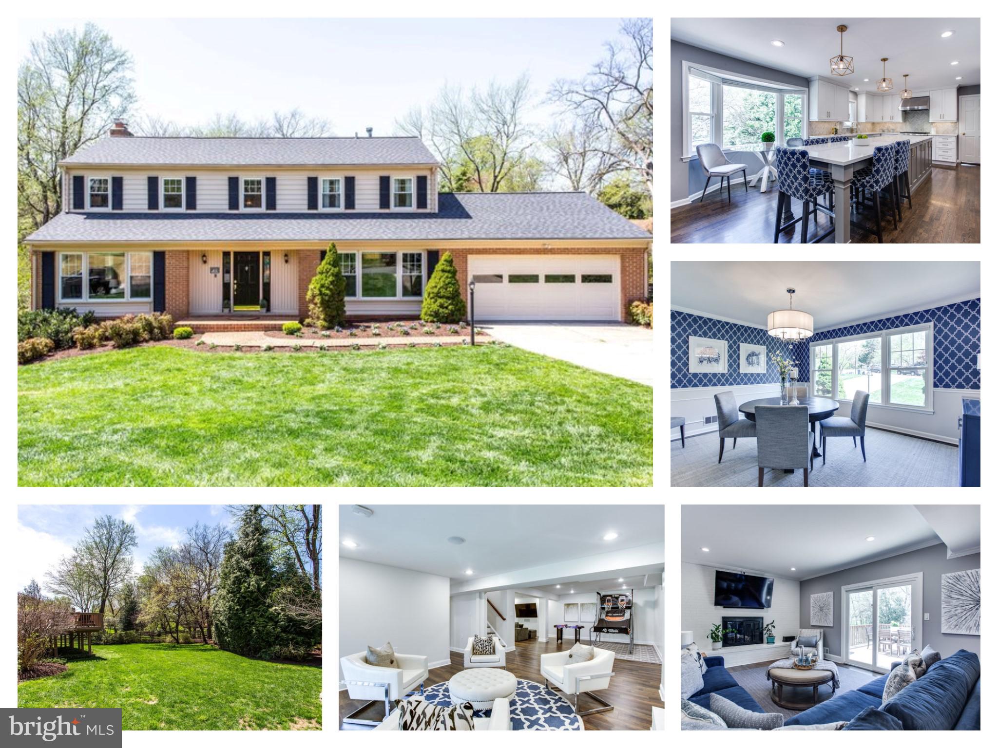 MULTIPLE OFFERS RECIEVED.
 TOTALLY Renovated 5 BDR | 3.5 BATH | 4,617 Finished SF | 2 Car Garage Brick Colonial with FLAT Yard in McLean Hamlet! 
AMAZING Chef’s Kitchen with high-end finishes: Center island w/ seating for 5, high-end stainless steel appliances, 5 burner gas stove with hood, elegant white cabinets including built-in refrigerator and freezer,  backsplash, granite counters, space for kitchen table space by a picturesque bay window. Functional Butler’s Pantry between Kitchen and Dining Room with wine fridge, cabinets, and large pantry closet.  The Family Room opens right off the kitchen with a wood-burning fireplace surrounded by a white brick wall and a glass sliding door that leads to an oversized deck.  Formal Dining Room (easily fits 8)  and Spacious Elegant Living Room are sure to impress. Option: Add walk-thru to family room for an even more open space. 
A dream-come-true Mud Room and Laundry Room with extra cabinet space, built-in shelving for washer and dryer with extra storage, and folding counter with utility sink. Renovated Half Bath conveniently located off the kitchen. Owner Suite features hardwood floors, recessed lighting, a ceiling fan & XLwalk-in closet. Fully reconfigured and renovated Owner’s Bath with separate sinks and large frameless glass shower. Nicely sized 2nd, 3rd, and 4th Bedrooms with spacious closets, recessed lights, ceiling fans & lots of natural light. Renovated Hall Bath with double sinks, and shower/tub combo. 
Walk-out Lower Level with open floor concert and access to the fully fenced-in backyard. Oversized open Rec Room great as a 2nd family room + play area + sitting area. Enjoy entertaining with a wet bar that has a fridge, dishwasher, lots of cabinet space, and microwave + nook for a LARGE wine fridge. 5th Bedroom and renovated 3rd full Bath with shower - perfect for overnight guests! Additional Storage Room with storage shelves PLUS a separate utility/ storage room. Generous 0.35 acre FLAT Lot with fully fenced backyard and oversized deck.  Located on the quiet side of McLean Hamlet with little traffic.  Hamlet is a wonderful tree-lined community with sidewalks and no-thru streets and Mclean Hamlet Swim & Tennis Club (optional membership).  Close to Spring Hill Elementary (school bus stop only 1 block away!), Parks & Rec Center with indoor pool, kids sports, & many county classes. 
*** OPEN HOUSE SCHEDULE:  Thursday 4/21 from 4-6 pm,  Friday 4/22 from 12-2 pm, Saturday 4/23 from 2-4 PM, and Sunday 4/24 from 2-4 PM***