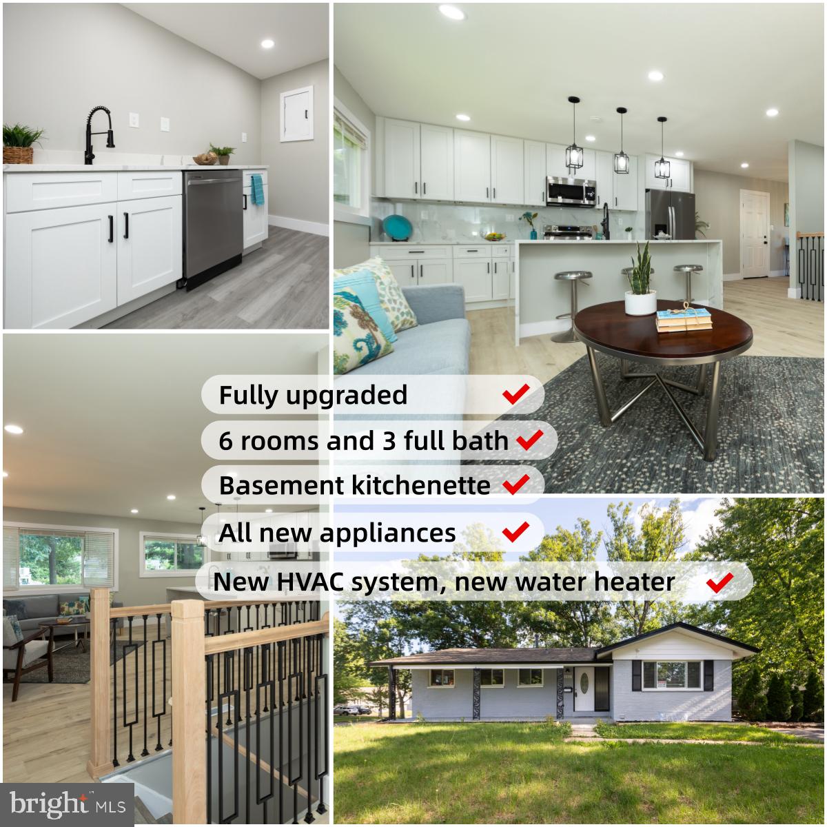 Welcome to this beautifully updated and fully modernized single-family residence offering the perfect blend of contemporary style and functional living. Total offers 6 rooms and 3 full bath. Step inside to an impressive open-concept main level, boasting a fully renovated gourmet kitchen with seamless integration into the living space—ideal for entertaining and everyday living. This level features 3 spacious bedrooms, 2 tastefully remodeled full bath, new flooring, and fresh paint throughout.

The fully finished walk-up lower level offers incredible flexibility, featuring an additional 3 rooms, a fully remodeled full bath, and a dedicated wet bar/kitchenette equipped with a sink, refrigerator, and dishwasher. This configuration makes it an exceptional layout for an in-law suite, guest quarters, or multi-generational living. Enjoy complete peace of mind with extensive high-ticket upgrades, including new energy-efficient windows, a brand-new HVAC system, a new water heater, and all-new appliances.

Perfectly situated for commuters, you are just minutes away from the Seabrook MARC Station and the New Carrollton Metro/Amtrak Station, with effortless access to I-495 and Route 50 for direct routes into Washington D.C. and Baltimore. Enjoy nearby shopping, dining, and daily conveniences at the Vista Shopping Center and Lanham Crossing, while local parks offer plenty of green space and outdoor recreation just moments from your front door. Move-in ready with modern finishes and thoughtful updates—this gem won't last long!
