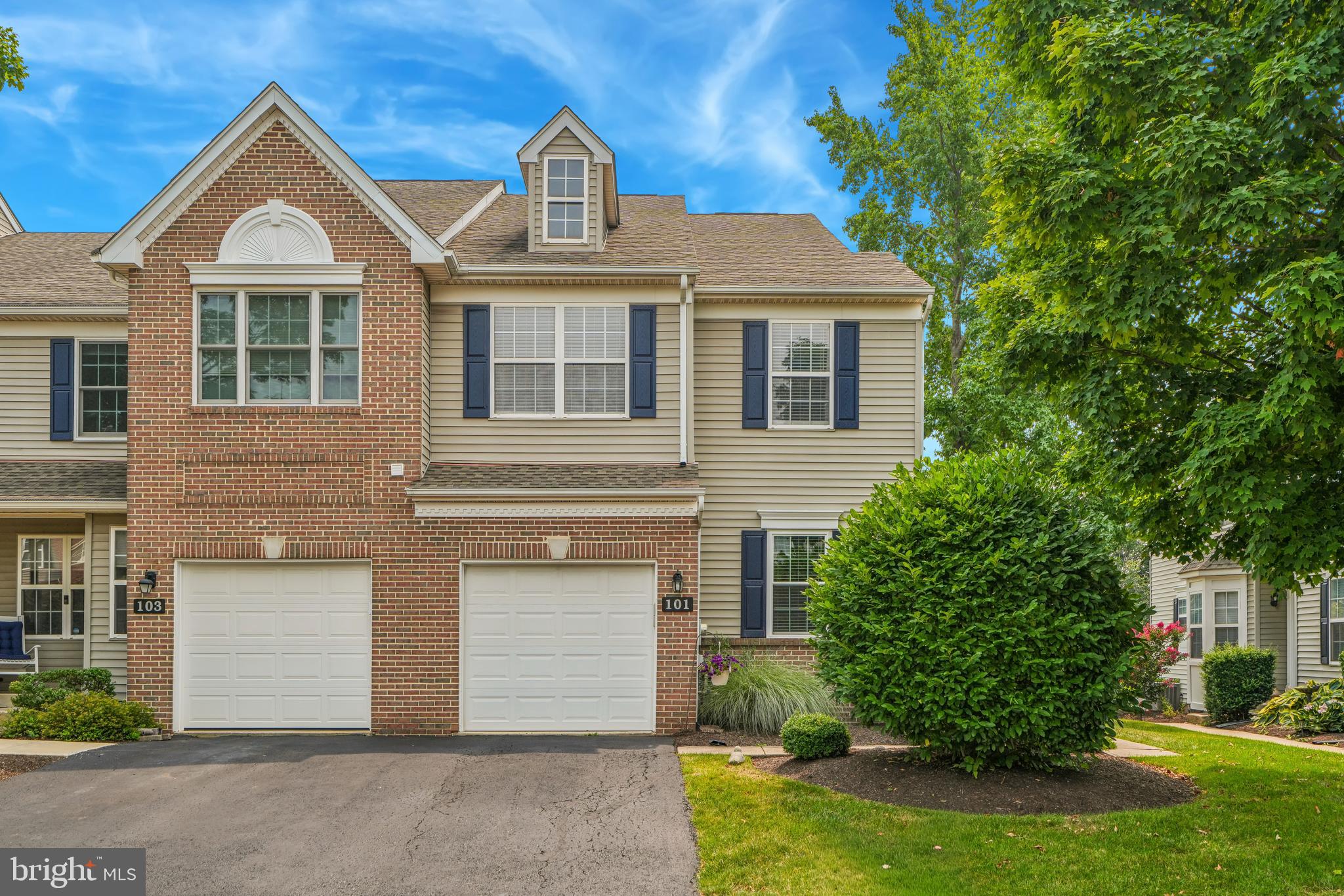 Welcome to 101 Walker Rd, a beautiful end-unit townhome at The Links at Spring Ford! This well-maintained home features 3 bedrooms, 2.5 bathrooms, a 1 car garage, and a private deck overlooking the golf course fairway. A private side entrance welcomes you into this bright and inviting two-story foyer. Hardwood floors extend throughout the first floor, adding warmth and timeless style. A cozy family room with built-in bookcases and a gas fireplace seamlessly connects with a fantastic kitchen, which includes a center island with a breakfast bar, granite countertops, tile backsplash, and stainless steel appliances. A half bath and living room complete the first floor, offering a little bit of everything! Upstairs, you'll find a spacious primary suite with a walk-in closet and a private bath, creating a comfortable retreat at the end of the day. Two additional bedrooms provide flexible space for family, guests, or a home office, along with a full hall bathroom and laundry room. The basement is equipped with ample storage and the opportunity for additional living space. The homeowners association enhances low-maintenance living by providing lawn care, landscaping, street and sidewalk snow removal, trash service, and roof maintenance. New windows on the first floor. New HVAC and hot water heater in 2024. Comfort and convenience await you on Walker Rd! Located conveniently off of 422 at the Limerick exit, 2.5 miles from the Philadelphia Premium Outlets, 15 minutes to the Providence Town Center in Collegeville, and close proximity to many golf courses, restaurants, parks, and the Schuylkill River trail.