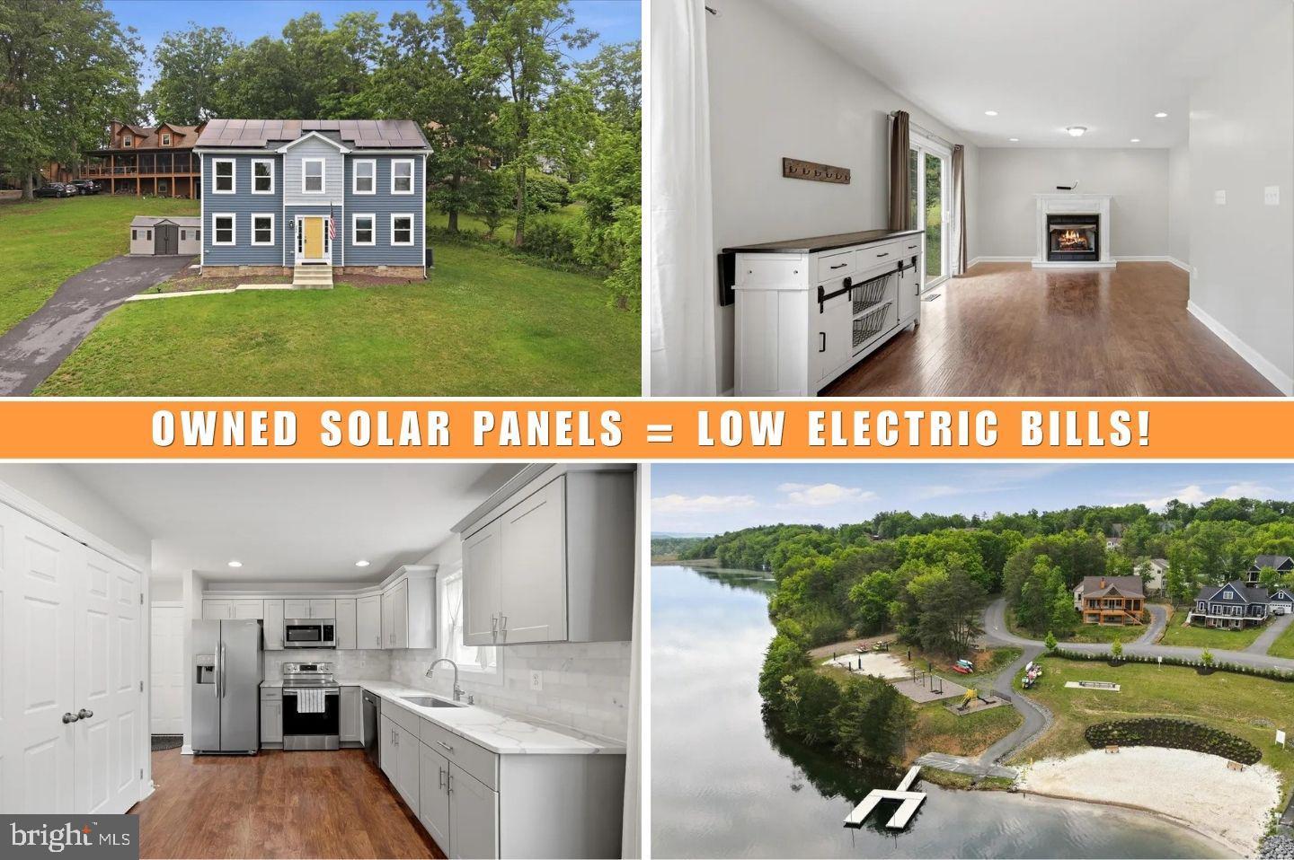 Tired of paying a hefty power bill AND finding a place to swim on the weekends? In addition to the lifestyle you've always wanted, this like-new Colonial in the highly sought-after Lake Holiday community includes owned solar panels with a Tesla battery backup system, helping keep energy costs affordable and efficient. Enjoy resort-style amenities like swimming, fishing, boating, beaches, and more -- all just moments from your doorstep, making everyday living feel like a vacation! Built in 2019 with over 1900 sf of functional living space, step inside to discover rich luxury vinyl plank flooring that flows throughout the main level. The spacious dining room showcases elegant wainscoting, while the living room offers multifunctonal space for a quiet reading nook, home office, or hobby area. The beautifully appointed kitchen offers stainless steel appliances, quartz countertops, and a stylish tile backsplash with seamless flow into the open-concept family room. A cozy gas fireplace anchors the space, making it perfect for both gatherings and daily living. Upstairs, the owner’s suite provides a relaxing retreat with an ensuite bath and generous walk-in closet that features built-in cabinetry and a mirrored dressing area. Three additional well-sized bedrooms share a full bath with ceramic tile finishes. Laundry is conveniently located on the upper level as well. Outside, the rear yard is a great place to relax, while the shed adds storage space for all of your lakeside gear. Whether you're searching for a full-time residence or the perfect weekend escape, this home offers comfort, functionality, and low-cost utilities in an exceptional lake community just outside of Winchester, providing easy access to everyday conveniences.