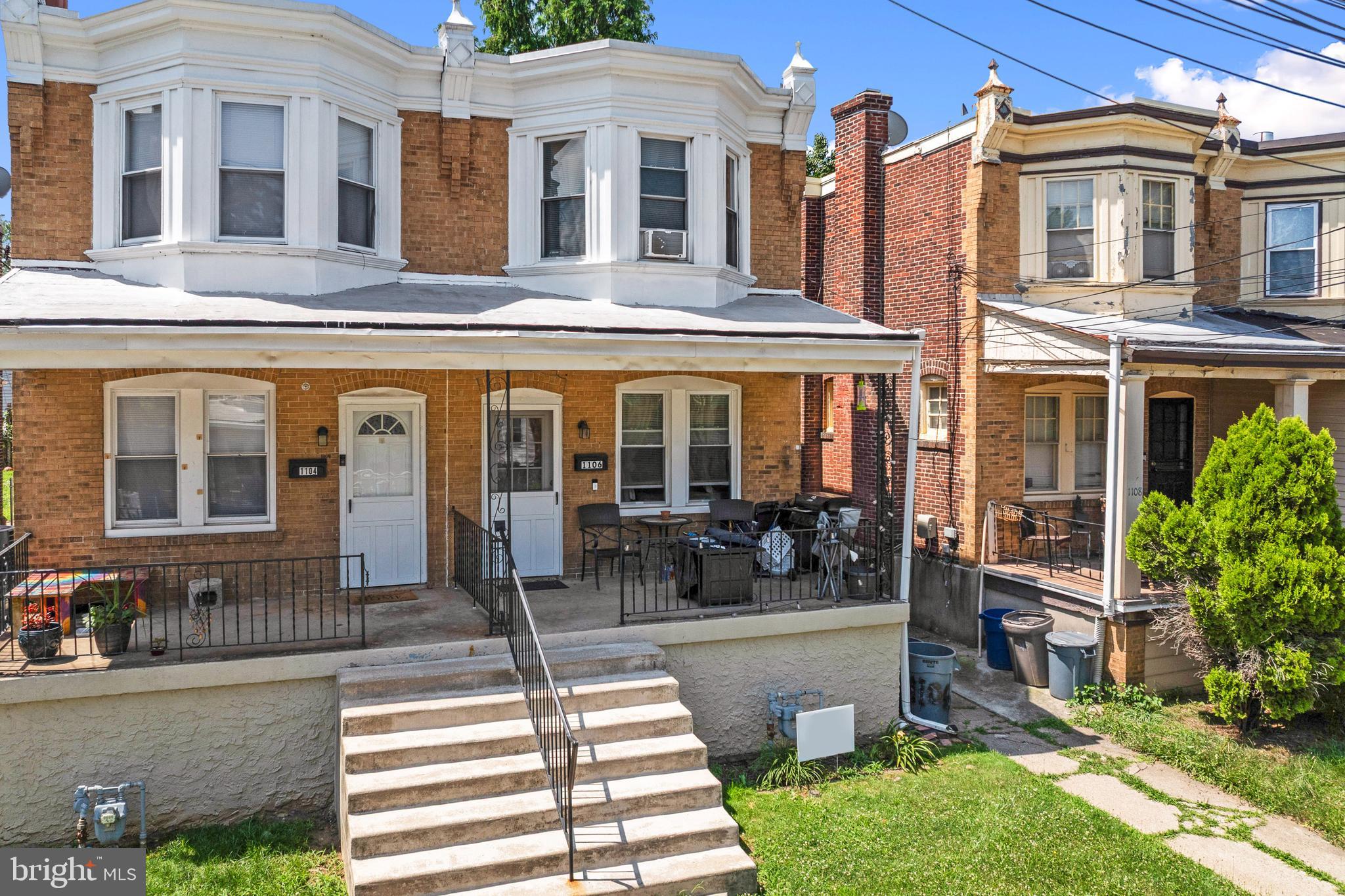 Welcome to 1106 Lawrence Ave, Darby PA.  This classic colony style twin home has three bedrooms and one full bath and is just over 1000 sq ft of living space. The front porch welcomes you and provides a place to hang out and enjoy the neighborhood. As you enter the home you will notice it has been very thoughtfully renovated to open the first floor up from front to back appointed with lvp flooring, neutral decor and space to configure this floor however you'd like. The kitchen boasts newer appliances, cabinets and countertops for prepping your meals. There is a door to the rear fenced yard, convenient for the kids, pets, guests and summertime cookouts. The second floor has three bedrooms and a full bath, all updated and in move in condition. Newer windows and mechanical systems help round out this home, ready for it's new owner!