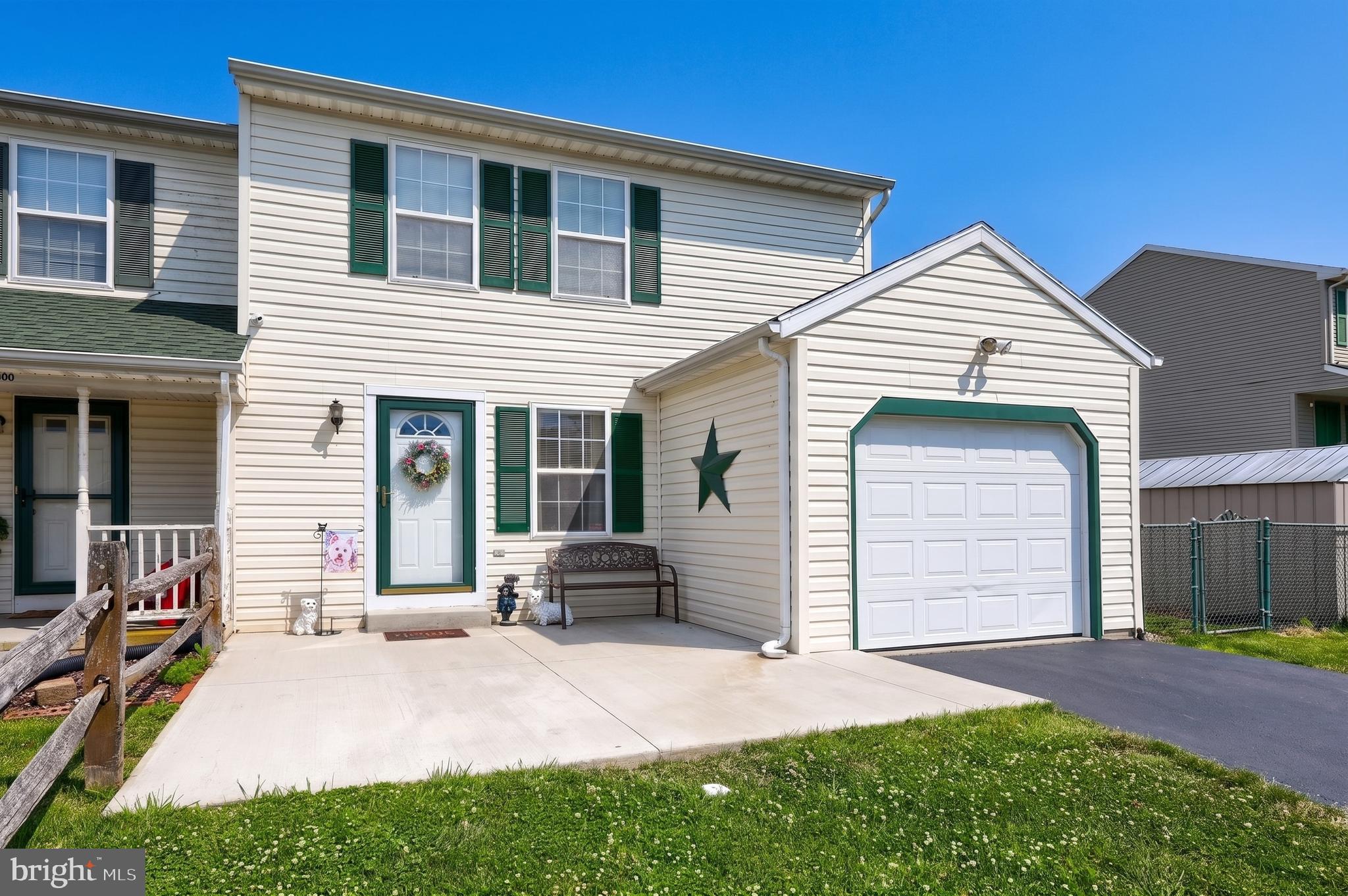 Welcome to this move-in ready home on Wyatt Circle in the Wandering Steam Estates community! Enjoy outdoor living in the fenced backyard featuring both a deck and patio—perfect for relaxing, entertaining, or play. Inside, you’ll find a bright and open layout with a formal dining room just off the entryway. The spacious living room flows seamlessly into the kitchen, creating a functional space for everyday living and gatherings. A convenient powder room is located on the main level, and a sliding glass door from the living room provides easy access to the backyard. The upper level features a primary bedroom with private access to the full bathroom and laundry area. Two additional bedrooms complete the second floor. Additional highlights include an attached one-car garage and a generator for added peace of mind. Conveniently located with easy access to Rt. 30 and I-83, this home combines comfort, convenience, and functionality. Move-in ready and waiting for its next owner!