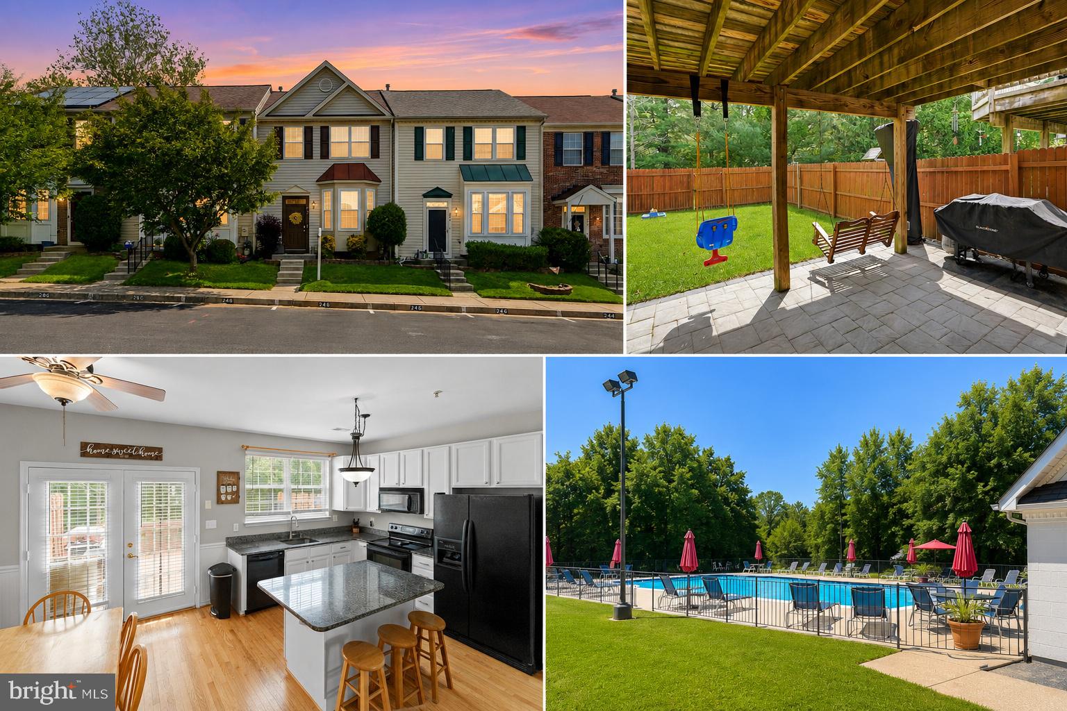 Walking distance to Bear Legacy and Emmorton Elementary with POOL ACCESS! Bright and beautifully maintained 3-bedroom, 2.5-bath townhome backing to peaceful trees in a sought-after community with pool access just a short walk away! Filled with natural light, this inviting home features hardwood floors, neutral paint, and an open-concept layout perfect for everyday living and entertaining. A convenient main-level half bath adds functionality for guests and everyday living.
The spacious kitchen offers granite countertops, ample cabinet space, a center island, and direct access to the deck overlooking the fully fenced backyard and private treed backdrop. Enjoy multiple outdoor living spaces, including a covered patio below—ideal for relaxing, grilling, or hosting guests while enjoying added privacy from the trees behind the home.
Upstairs, the spacious primary suite features a walk-in closet and private en-suite bath, while two additional bedrooms offer flexibility for family, guests, or a home office. The finished walk-out lower level provides additional living space, perfect for a recreation room, gym, media room, or home office, with direct access to the backyard patio.