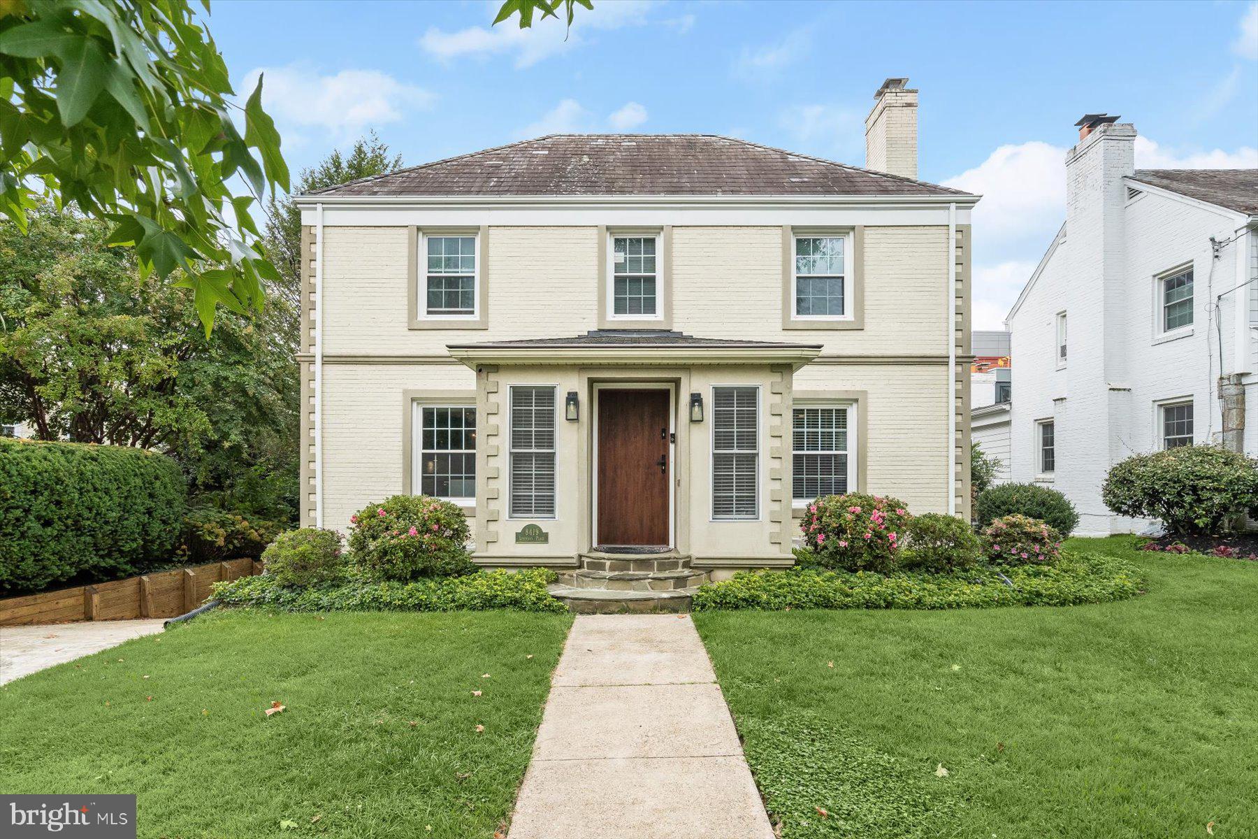 This extraordinary home masterfully blends historic charm, architectural splendor, and modern convenience. The highlight of the home is the 60-foot-long great room, framed by majestic heart pine beams salvaged from a 103-year-old Baltimore factory. These 10-foot-tall beams, estimated to be 300-400 years old, were meticulously hand-planed and refinished by a previous owner. The room features heart pine flooring, 5 sliding doors with electric shades, and a gas fireplace with shelving and new granite top. For added elegance, the dining area is adorned with a contemporary chandelier, recessed lights, and 2 ceiling fans. A large stained glass window floods the room with morning light, adding a stunning focal point. Purchased for $14,000 from an antique dealer, this window, estimated to be from the 1930s, originates from Antwerp, Belgium, and is protected by plexiglass to preserve its beauty. An open-air hardwood staircase leads to the primary bedroom suite, with cathedral ceiling and skylight. A sliding glass door leads to a serene rooftop patio offering a secluded retreat for relaxation. The en-suite bath features marble floor, double vanity, skylight, and private toilet. Throughout the home, careful attention to detail is evident. The foyer features a new front door, twin closets, and mudroom with porcelain tile flooring. New hardware has been installed throughout the home, adding a sleek, modern touch. The newly renovated kitchen boasts quartz countertops, large island and Thermador stainless appliances, including a double wall oven. The porcelain tile floor, ceramic tile backsplash, under-cabinet lighting, and soft-close doors/drawers on all of the beautiful cabinets enhance the space’s functionality and style. Adjacent to the kitchen, the family room offers a wood-burning fireplace with mantel, granite hearth, heart pine floors, and French glass doors that open to the great room. Recessed lights and double-pane windows keep the space bright and energy-efficient. The upgraded half bath features a floating vanity sink, heart pine flooring, and a brick wall where a window once stood, adding a unique architectural detail. The main upper level offers 3 additional bedrooms, with oak hardwoods and custom features. Bedroom 1 includes 2 separate closets and walk-in closet[KB1] , along with an en-suite bath featuring ceramic tile floor and shower. Bedroom 2 has crown molding, overhead lighting, and bedroom 3, features built-ins along two walls, offering ample storage. The full hall bath, renovated in 2018, includes porcelain tile flooring, a new vanity, and frameless glass shower door. The finished attic provides additional living space with carpeted stairway, new luxury vinyl plank (LVP) flooring and storage. Meanwhile, the basement has been thoughtfully updated with new LVP stairways, built-in shelves, recessed lights, and separate gym/office and family room.space. A brand-new half bath and laundry room complete the lower level, with front-loading washer and dryer, as well as a new 75-gallon hot water heater installed in 2024. The exterior features a freshly pressure-washed façade, a 3-car garage wired for an EV charger, a long driveway for 8-10 cars, a fenced backyard with gardens, patio and flagstone walkways. The home also boasts a slate roof, solar lighting, and two-zone HVAC system. Situated in the heart of Chevy Chase, this home is just steps from the Columbia Country Club and the upcoming Purple Line Metro station. A short walk away, the Chevy Chase Town Center offers convenient shopping and dining, including Amazon Fresh, CVS, and more. The Capital Crescent Trail provides abundant opportunities for outdoor recreation. This Chevy Chase home is a rare treasure in one of the most desirable communities in the D.C. area.