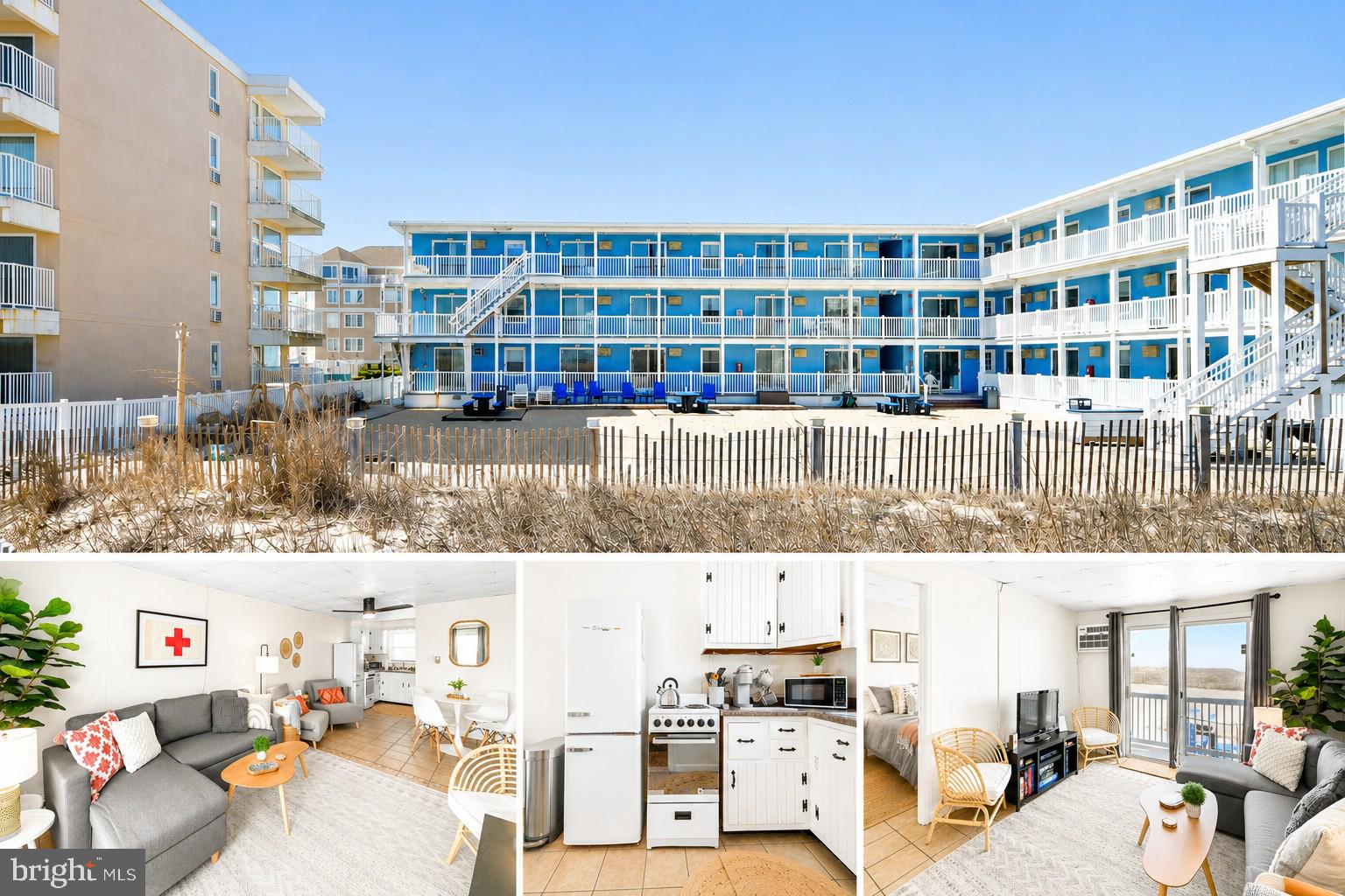 There are beach condos... and then there are beach retreats.

Perfectly positioned along the oceanfront in the heart of mid-town Ocean City, this beautifully updated one-bedroom, one-bath condominium invites you to slow down, soak in the sea breeze, and embrace everything that makes coastal living so special. Whether you're searching for a weekend escape, an investment opportunity, or your own place at the beach, this turnkey property is ready to welcome you.

Since purchasing the condo, the owners have thoughtfully refreshed nearly every space to create an inviting, move-in-ready retreat. New furniture, updated lighting and fixtures, fresh paint, and upgraded appliances have transformed the interior with a clean, bright coastal aesthetic. Most recently, the full bathroom was completely renovated, adding a fresh, modern finish that complements the condo's relaxed beach vibe.

The open-concept layout makes the most of every square foot, with comfortable living and dining spaces that flow effortlessly into the kitchen. Natural light pours inside, while the private balcony offers the perfect place to begin your mornings with coffee, unwind after a day on the sand, or simply listen to the rhythm of the waves.

Step outside and you're just moments from the beach, while Ocean City's favorite restaurants, shops, entertainment, and attractions are all within easy reach. Spend your days swimming, biking the Boardwalk, enjoying fresh seafood, or simply letting the ocean set the pace.

Beautifully updated, thoughtfully furnished, and ideally located, this is more than just a condominium—it's your opportunity to own a piece of the Ocean City lifestyle. Just bring your suitcase, and let the beach do the rest.