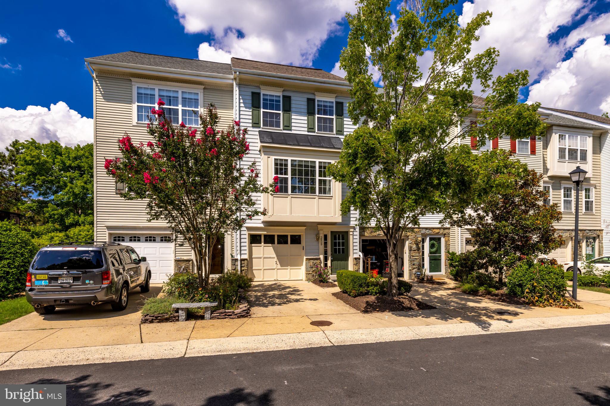 Welcome to 3809 Watkins Mill Drive, a fabulous 3-level townhome in Alexandria’s popular Townes at Cameron Parke. This 3 bedroom, 2 full bath, and 2 half bath home has tons of recent updates including a new washer in 2022, new carpet in 2019, fresh paint in 2018, and a new roof in 2017. There are dazzling hardwood floors and elegant moldings on the lower and main levels. A light and bright living room features a large box bay window. There are stainless appliances, granite countertops, and a tile backsplash in the kitchen. Just off the kitchen is the family room with a sliding glass door leading out to the spacious deck. All 3 bedrooms have soaring vaulted ceilings and the hall bath has been completely renovated with lots of stylish finishes. The rec room has a classic fireplace, recessed lighting, and walks out to the brick patio. Enjoy community amenities including a pool, tot lots, and biking trails. This home is super-close to major commuter routes, Wegmans, Old Town, DC, and provides free transportation to two Metro Stations!