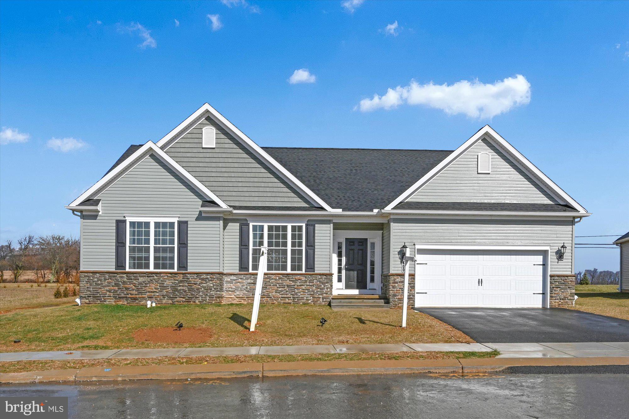 *****END OF YEAR INVENTORY CLOSE OUT INCENTIVE!! $10,000 TOWARDS CLOSING COST AND HALF OFF DECK OR PATIO******



Please Note - The completed photos shown are of another like Melissa Model. Photos may show additional options

This Melissa rancher features 3 bedrooms, 2 full baths, 2 car garage  with a walkout basement.  Beautiful upgraded exterior with stone to the water table across the entire front and vinyl shake siding in the large gable.  Step inside and you will find 9ft ceilings that open up to a cathedral celling in the great room.  Low maintenance  flooring throughout foyer, kitchen, hallways, and great room  making cleaning a breeze!  Kitchen ,featuring  white 36" cabinets and granite countertops, has a HUGE oversized 11ft  bar perfect for cooking and gatherings.  Primary bedroom is very spacious and has a large walk-in closet plus a custom tiled bath with walk in shower and double sinks!  The full, unfinished walk out basement is ready to be finished to your liking, and offers a rough-in for bath .

Builder's Model Home located on site at 10 Edie Circle Stewartstown,  PA. Please contact us today for more details! Open Thurs- Mon 11am- 5pm!