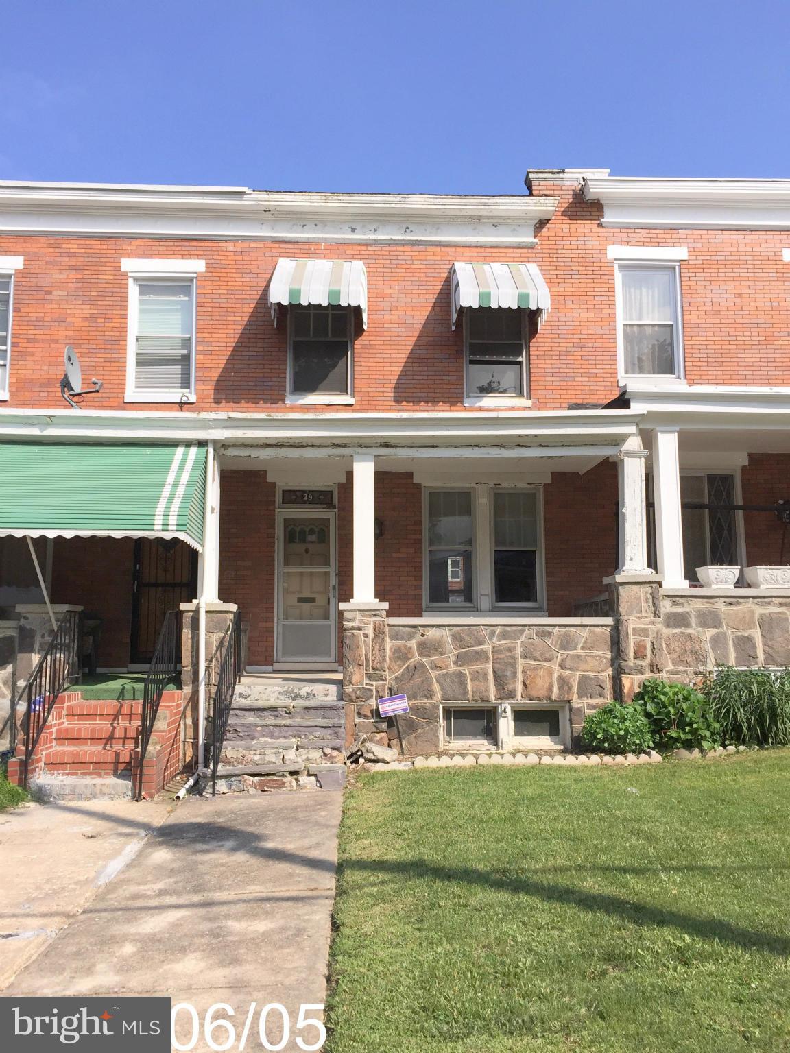 Fannie Mae Homepath Property.  Wonderful chance to own this value priced home.  Enjoy nice room sizes, wood floors, and ample rear yard.  The front porch is perfect for warm weather outdoor living space.  Use the partially finished basement as added storage or completely finish for more living space.  A convenient location, just blocks from the park and a short drive to Downtown Baltimore!