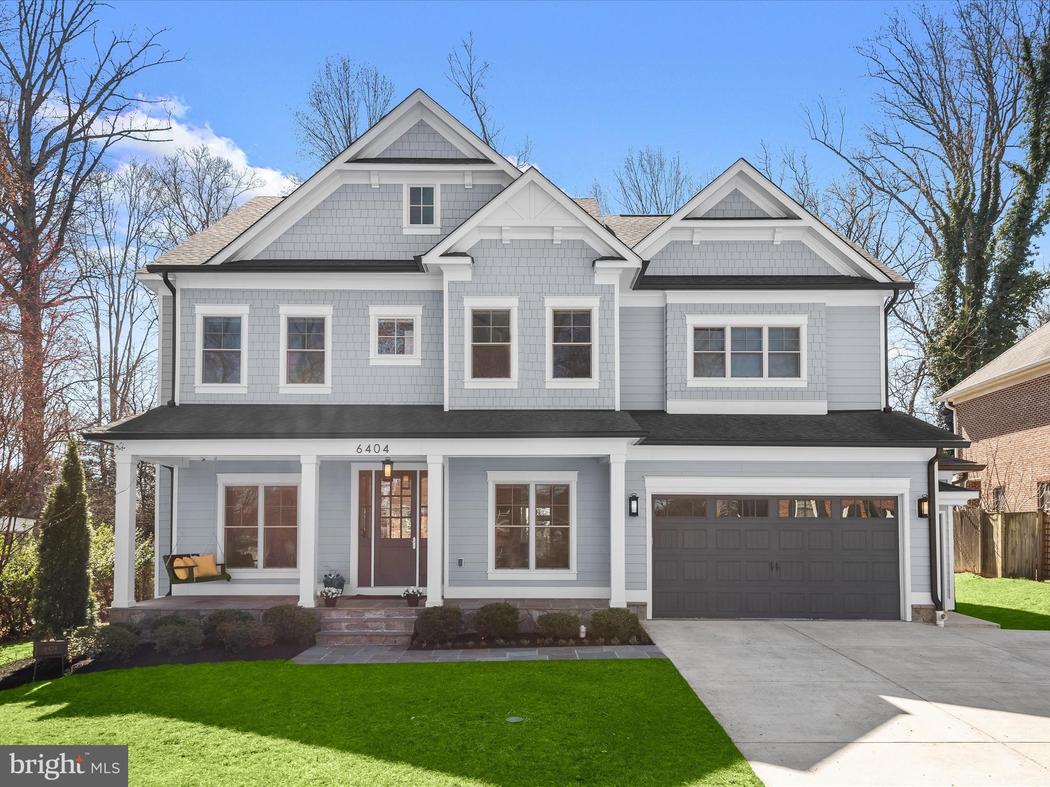 Welcome to 6404 Maiden Lane, a luxurious custom-designed home built by renowned Mid-Atlantic Custom Builders. Featuring six bedrooms and five full bathrooms, no detail has been spared in this open-concept, spacious, and sun-filled home! Step onto the charming front porch and enter the grand foyer, featuring stunning hardwood floors and soaring ten-foot ceilings. To the left of the foyer, you'll find a formal living room and to the right, a formal dining room with an adjacent butler’s pantry, including a beverage fridge that connects to the gourmet kitchen. The kitchen is a chef’s and entertainer’s dream with a gas range, oversized island, walk-in pantry, and breakfast area surrounded by oversized windows. Step outside for three-season dining and entertaining on the incredible screened-in flagstone porch with a gas connection for easy grill hook up, built-in hood for year-round grilling, and skylights. The elegant family room features coffered ceilings, a custom-designed leathered granite mantel and gas fireplace, and stunning picture windows to enjoy the southern sunlight and private yard. Conveniently and privately situated on the main floor, you’ll find one of the six large bedrooms with a walk-in closet as well as a full bathroom, perfect for guests. A huge mudroom offers access to the extra-wide two-car garage equipped with an EV charger and built-in storage. Throughout the main floor you’ll also enjoy a built-in speaker system, ideal for grand entertaining! 

Make your way to the upper level in the open and sun-filled stairwell. The second floor features four spacious and sunny bedrooms, one with an en-suite bathroom and two that share a jack-and-jill bathroom with separate water closet and tub space, ideal for privacy! The upper level also features a private home office with hardwood floors, as well as the conveniently located laundry room with utility sink, counter space, and a built-in hanging rack. At the end of the hall, step into the sophisticated primary suite that has been soundproofed for the utmost privacy! This glamorous suite features an accent wall and bedside pendant lights, as well as dual walk-in closets with custom built-ins.. The tranquil en-suite bathroom offers a water closet, walk-in spa shower with a bench and dual shower heads, a dual vanity with an oversized mirror, and a rough-in for a tub.

The generous walk-out lower level provides tons of additional living and entertaining space! Enjoy a huge recreation room with 5.1 surround sound as well as a home gym with rubber flooring, wall mirrors, and a mounted TV. The sixth bedroom with a huge walk-in closet, natural light, and a full bathroom is perfect for guests, in-laws, or an au pair suite. The lower level also features a craft room or flex space, and an additional finished storage room. Throughout this amazing home, enjoy updates galore, including LED recessed lights and designer fixtures, 8-foot doors, quartz countertops, motion detection lighting, and more! 

The flat, perfectly sized backyard backs to Whittier Woods Local Park, offering privacy and serene green views. Access the park through the private gate, where you'll find fields, a playground, tennis courts, and more.  Located within walking distance to Walt Whitman High School and Pyle Middle School, and just minutes from Burning Tree Elementary School, this home is ideally located in the heart of Oakwood Knolls. Easily accessible to I-495, Whole Foods, the new Westbard Square, and so much more, don’t miss this opportunity to enjoy incredible like-new construction in one of the most highly coveted neighborhoods of Bethesda!