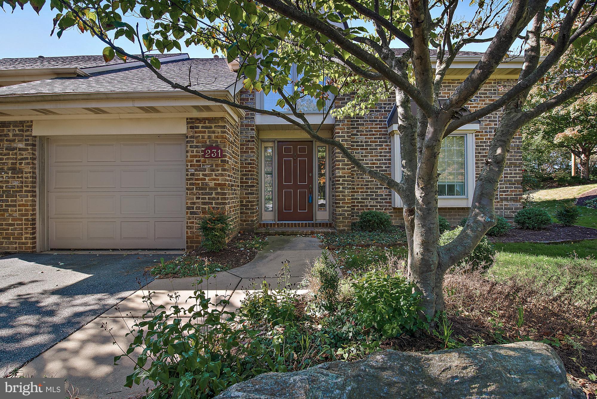 Willow Valley Condo end unit in cul-de-sac, price "to sell As-Is".  1st floor master bedroom suite, skylights, sunroom and more.